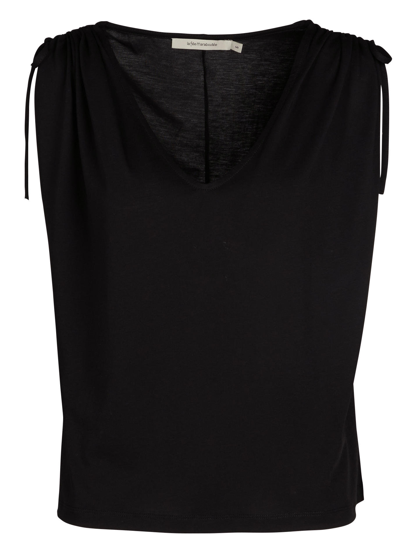 Oversized V-neck T-shirt LA FEE MARABOUTEE Black