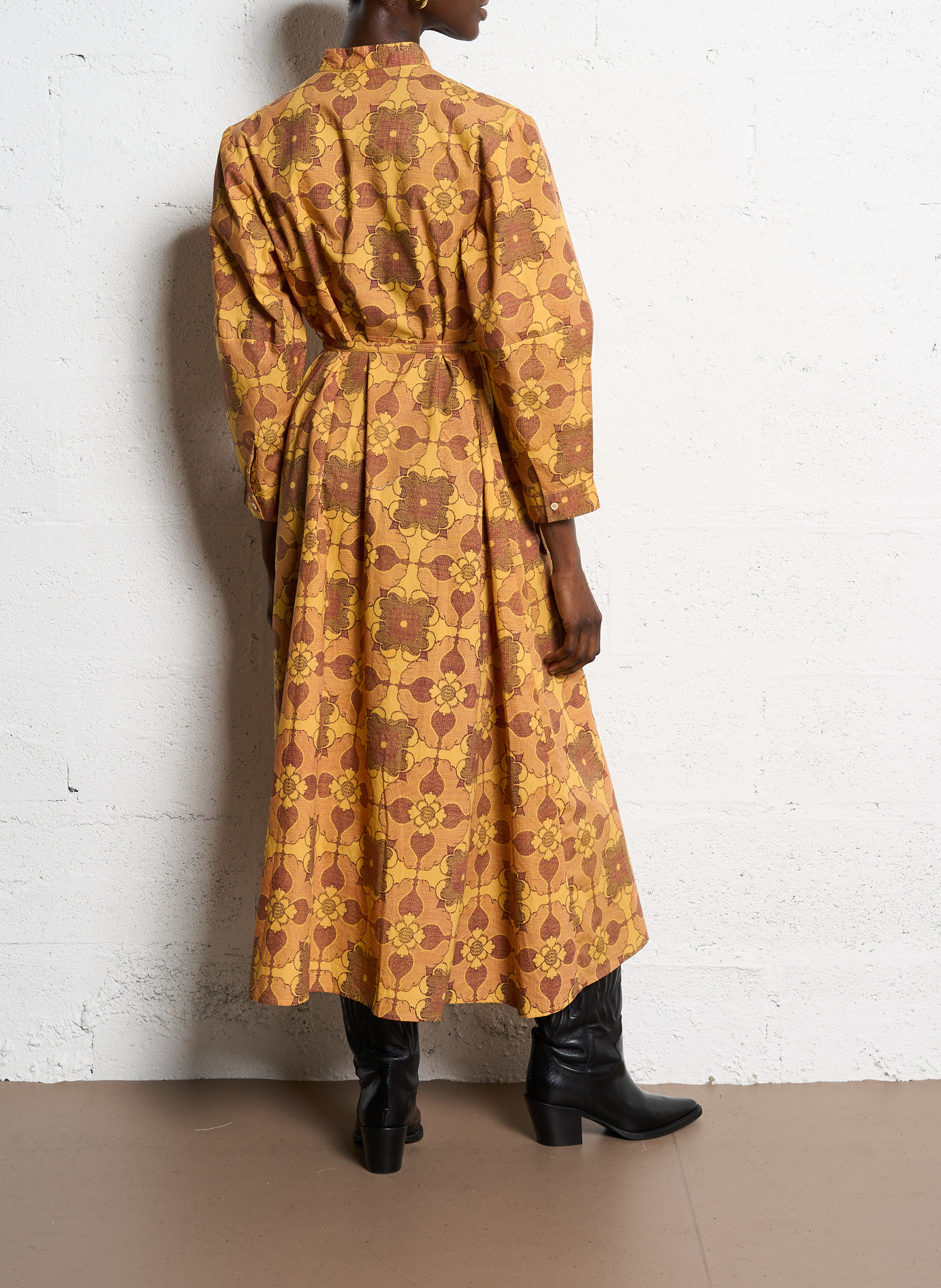Lange jurk met print ANTIK BATIK Bruin