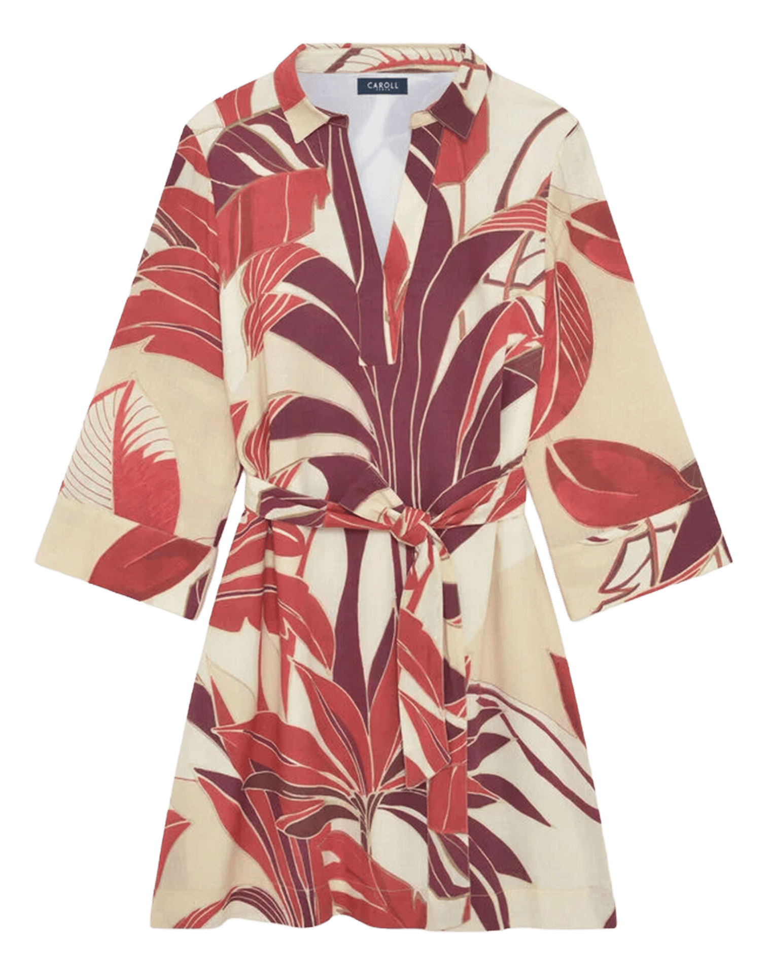 Geblümtes Kurzkleid CAROLL Beige