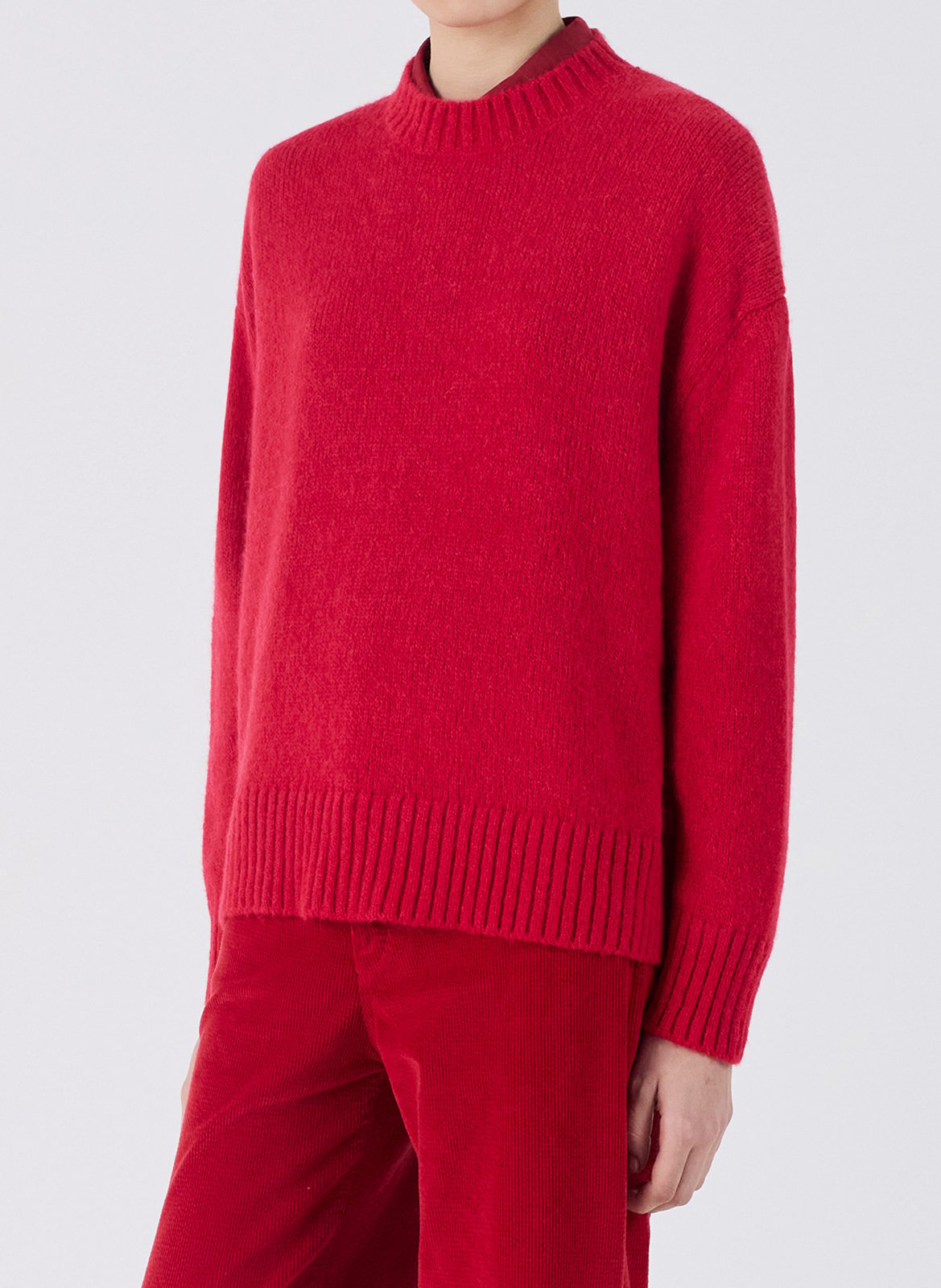 Round-neck wool-blend sweater | Red MASSCOB Women