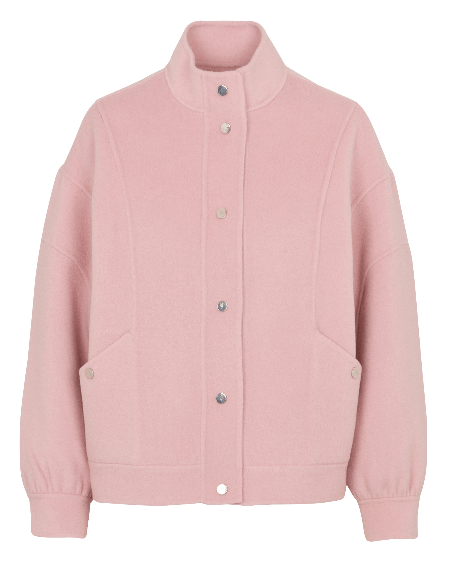 Veste droite à col classique en laine mélangée MAISON 123 Rose