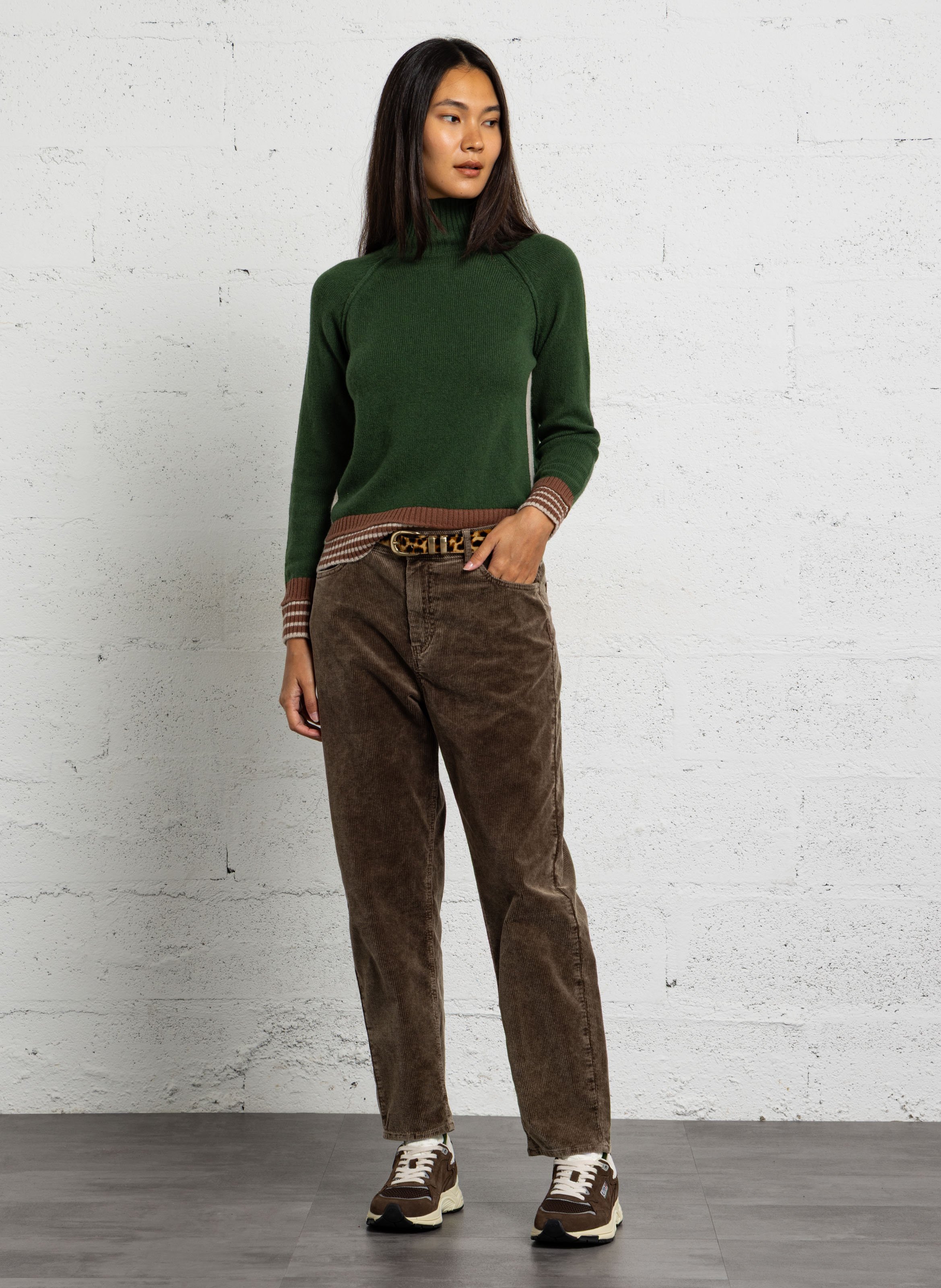 Pull droit col montant en laine DIEGA Multicolore