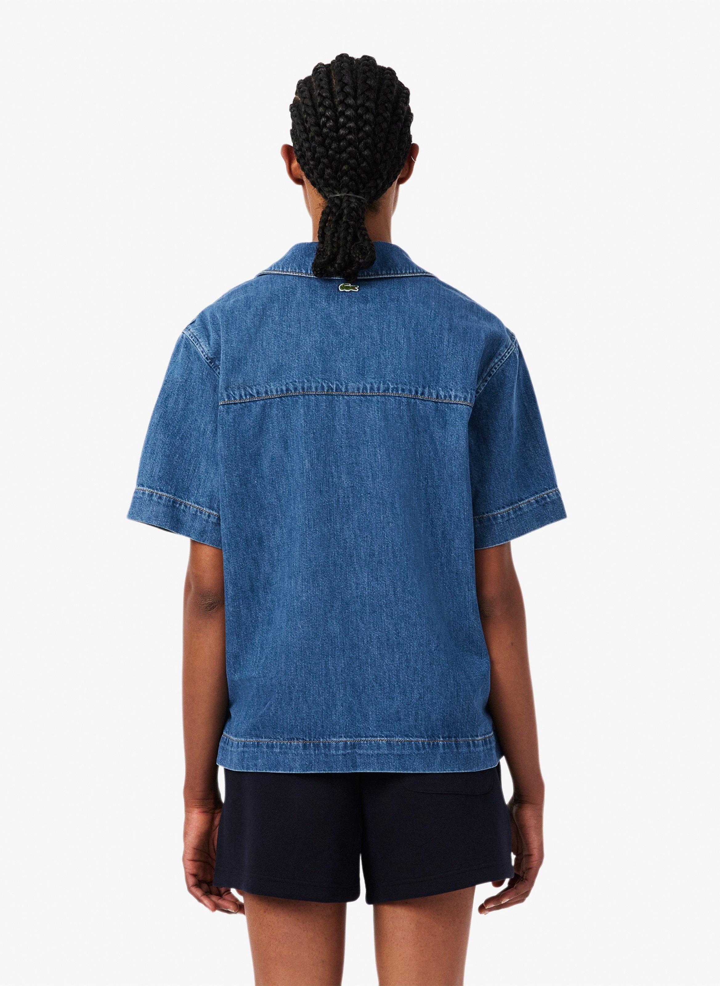 Weites Baumwollkleid LACOSTE Blau