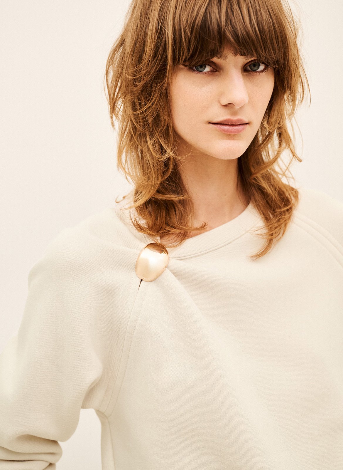 Rechte sweater | katoenblend | Beige BA&SH Dames