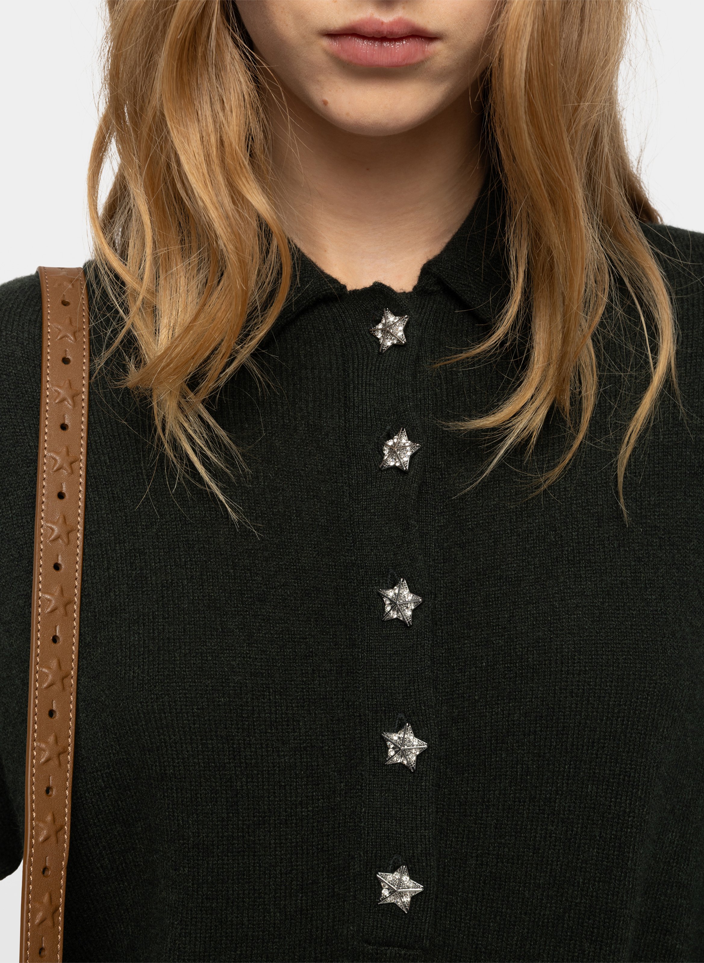 Polo trui met knopen van kasjmier ZADIG&VOLTAIRE Groen