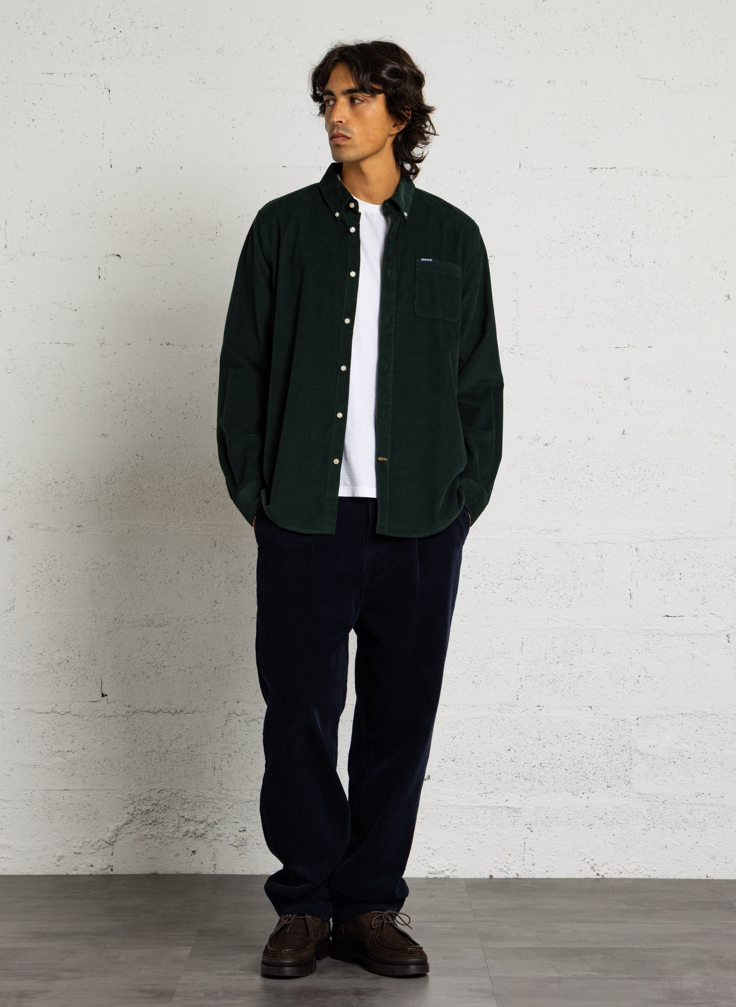 Katoenen blouse met Amerikaanse kraag BARBOUR Groen
