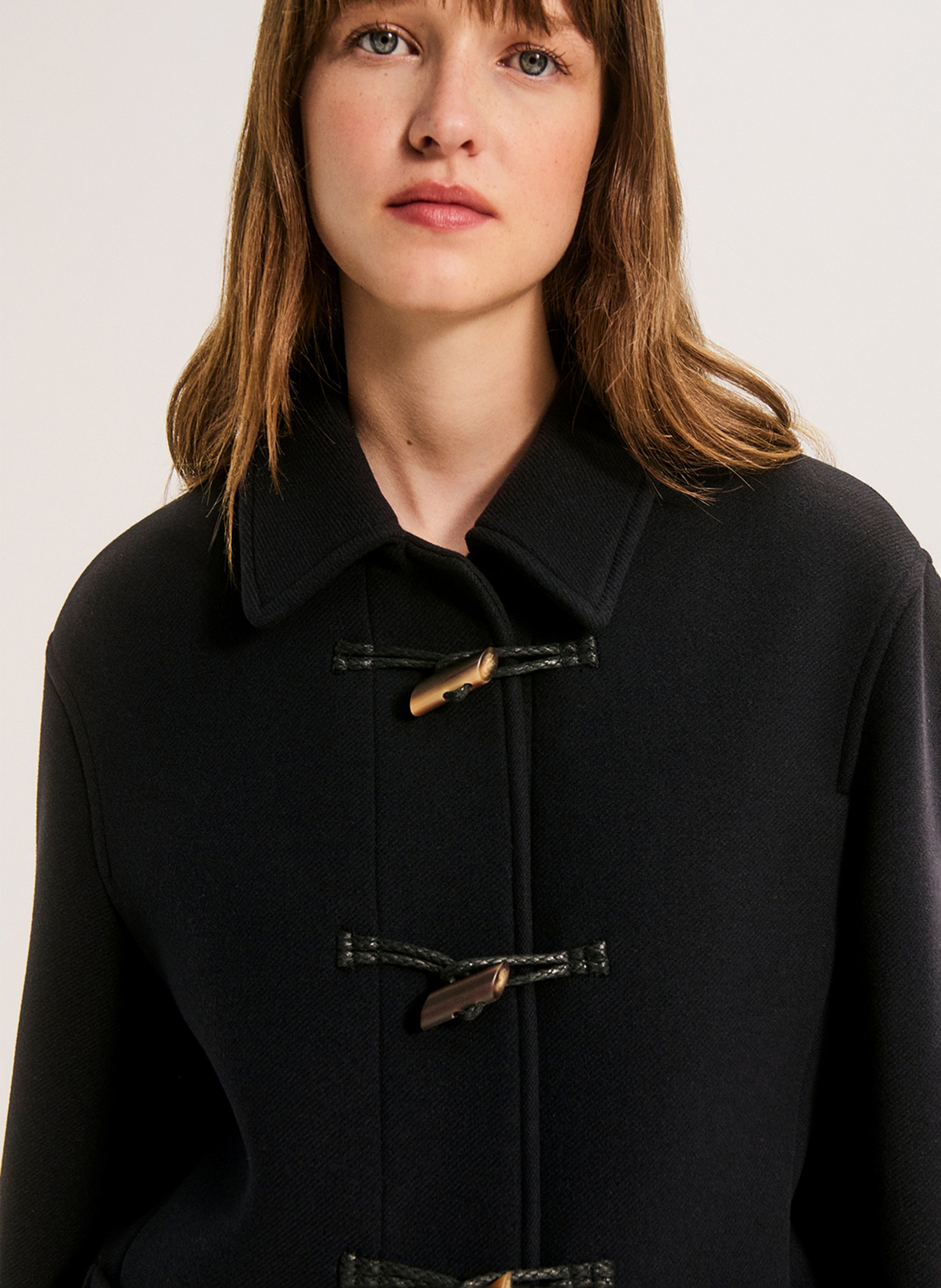 Manteau col classique en laine mélangée PABLO Bleu