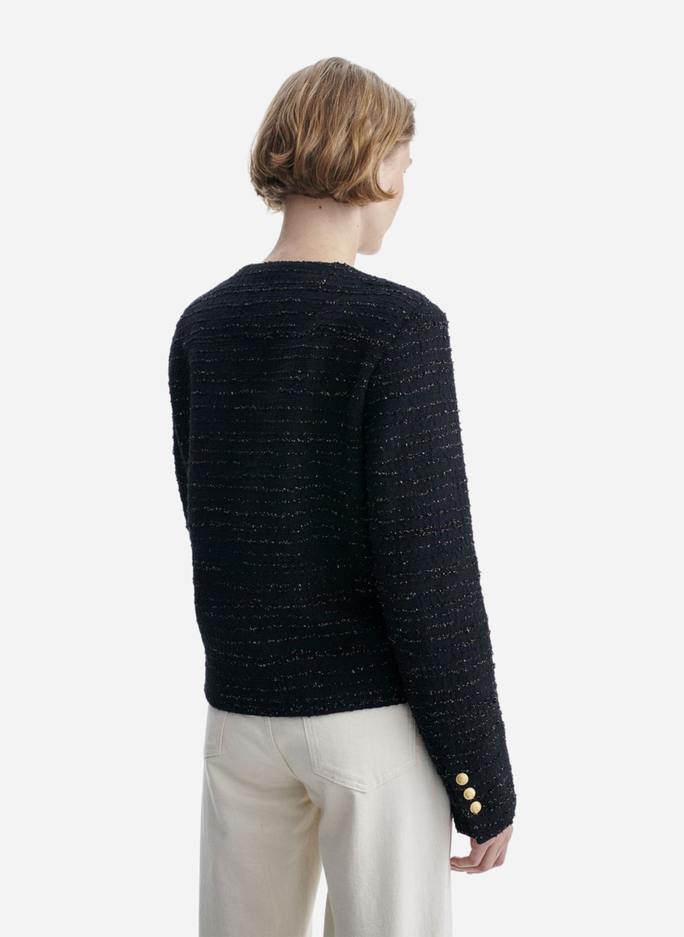 Tweed-Jacke mit Rundhalskragen VANESSA BRUNO Schwarz