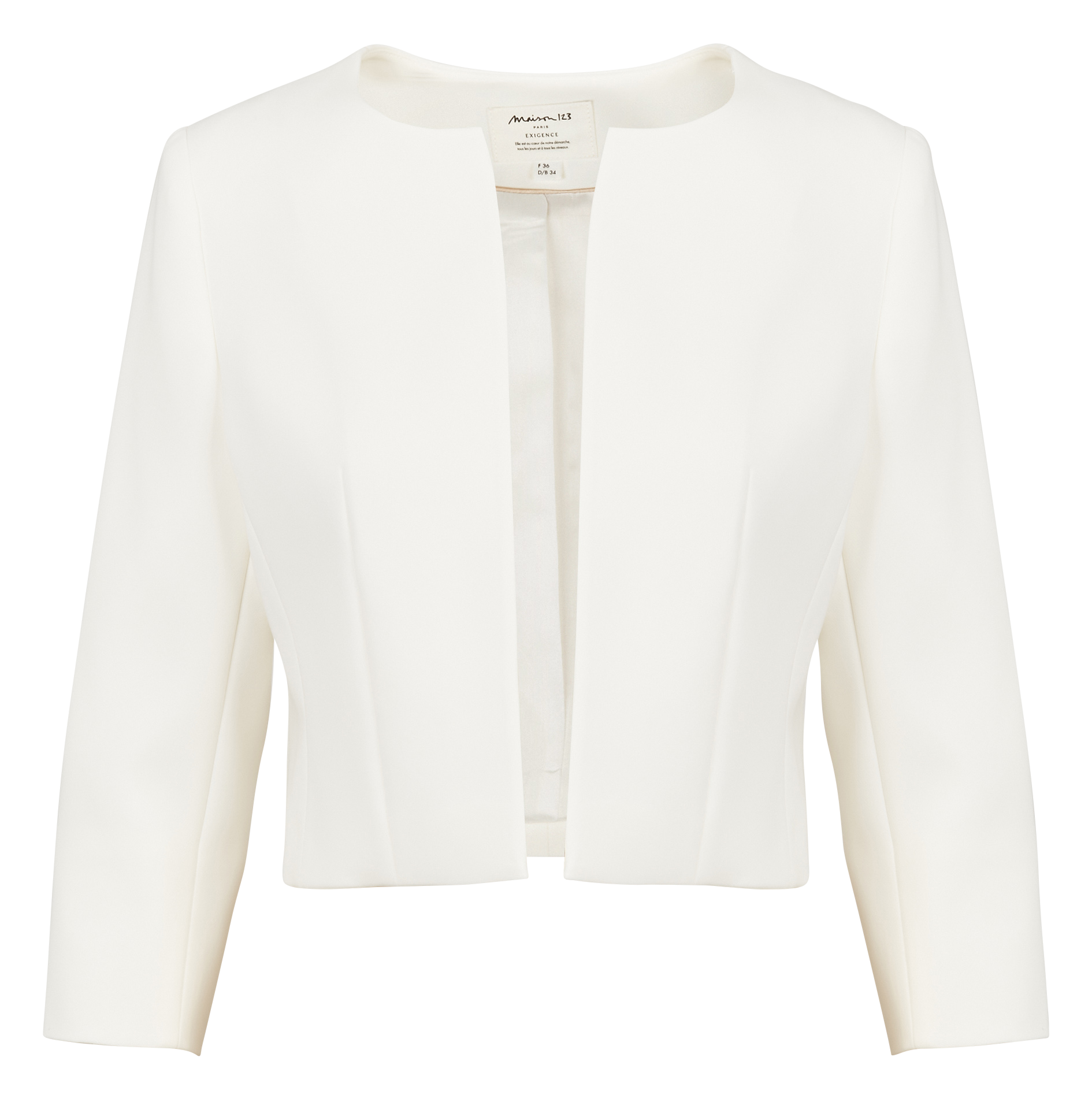 Straight cropped jacket MAISON 123 White