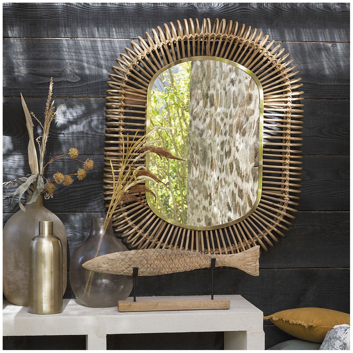 Frosted mercury glass carboy vase - small model BLANC D'IVOIRE Pink