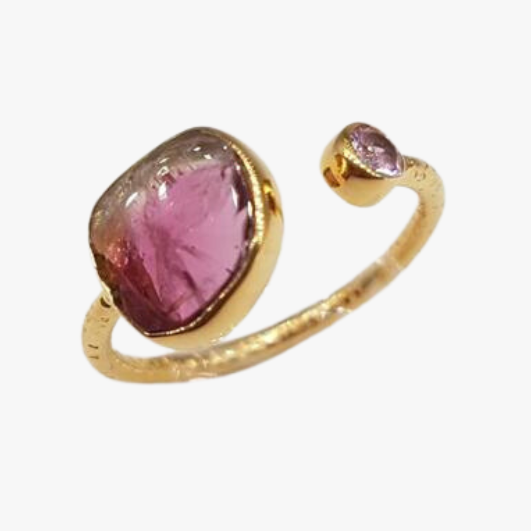 Watermelon tourmaline ring GINANDGER Blue