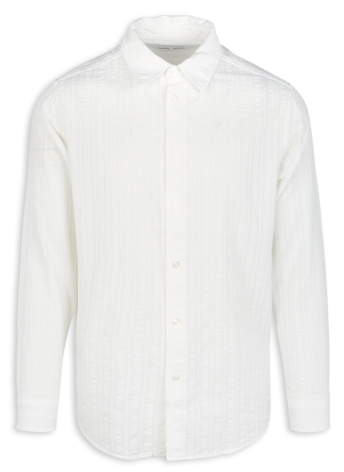 Chemise regular texturée en coton bio SAMSOE SAMSOE Blanc