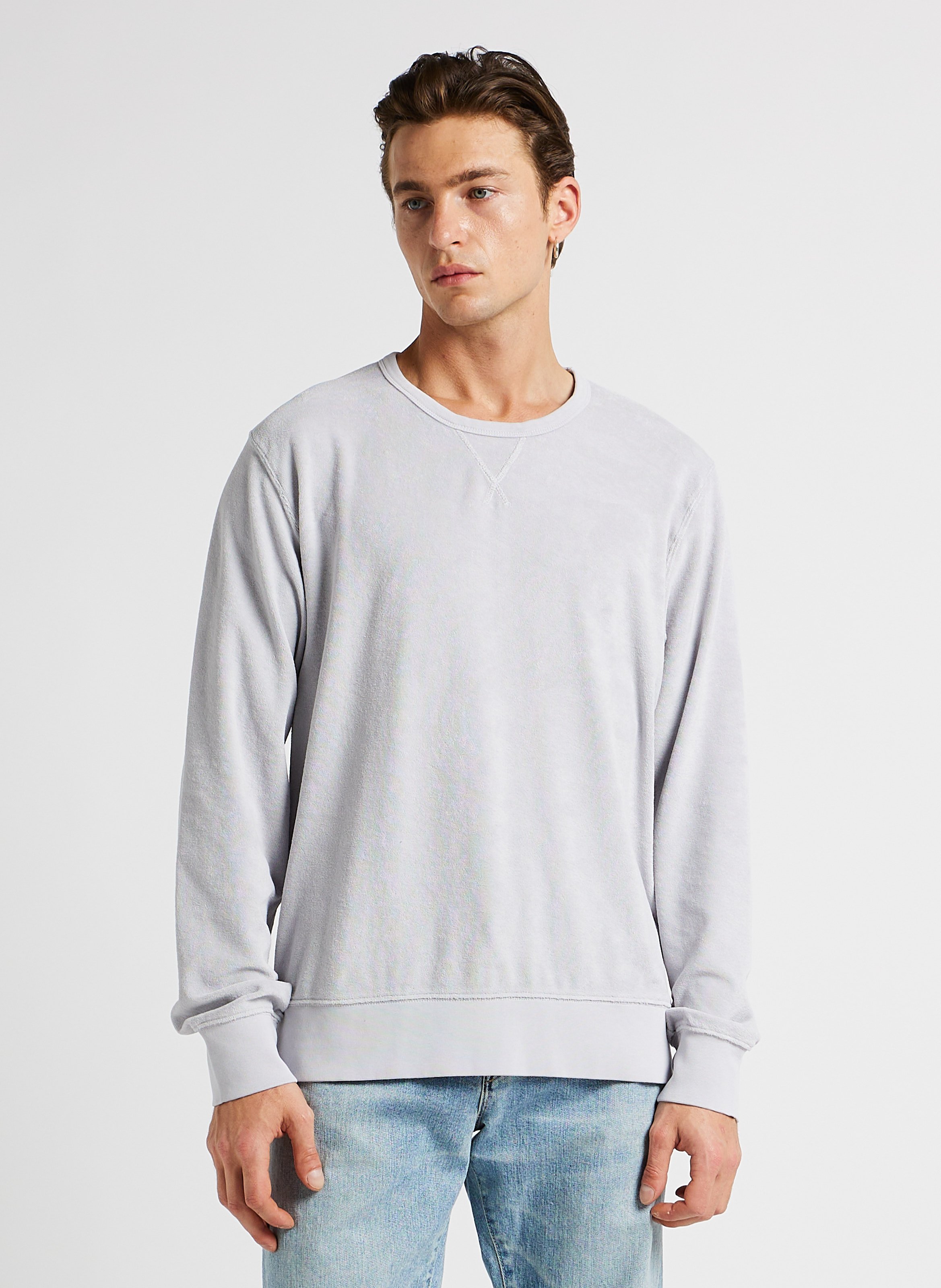 Gerade geschnittenes Rundhals-Sweatshirt aus Baumwoll-Mix HARTFORD Grau