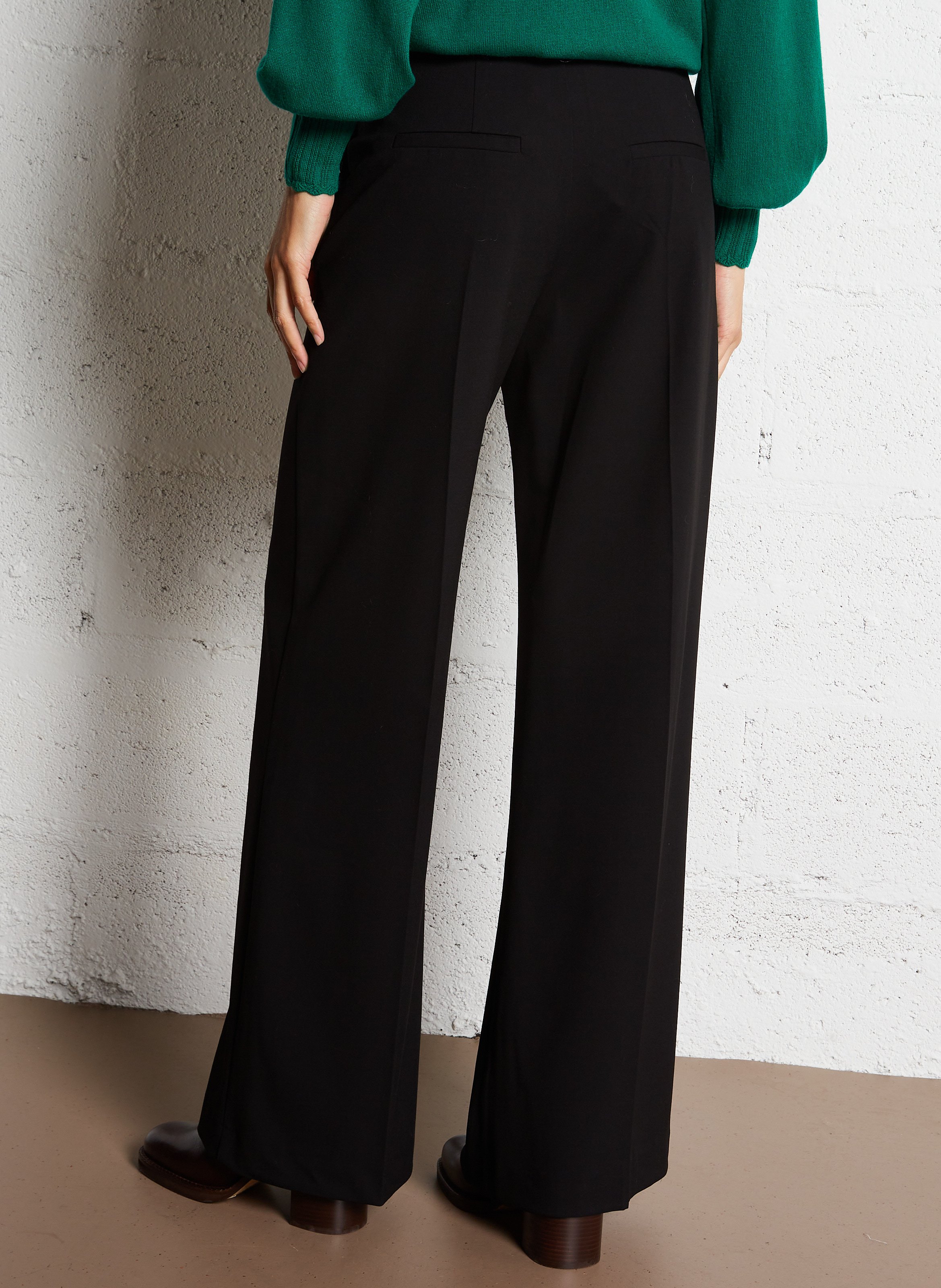 Pantalon large taille haute I CODE Noir