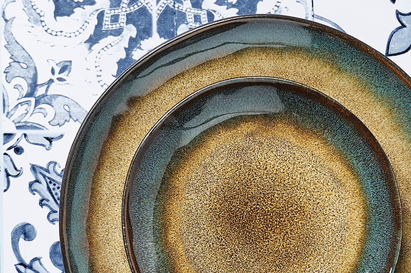 Island land & sea ø20.5cm plate - 6 pieces BJORN Brown