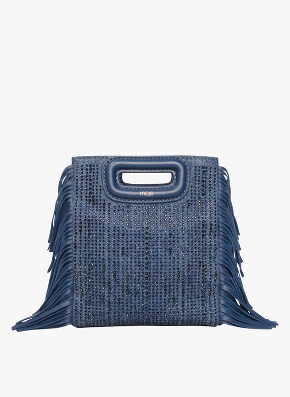 Tweed Maje Sac M Petite Pochette En Tweed Gris Noir Pour Femme Maje