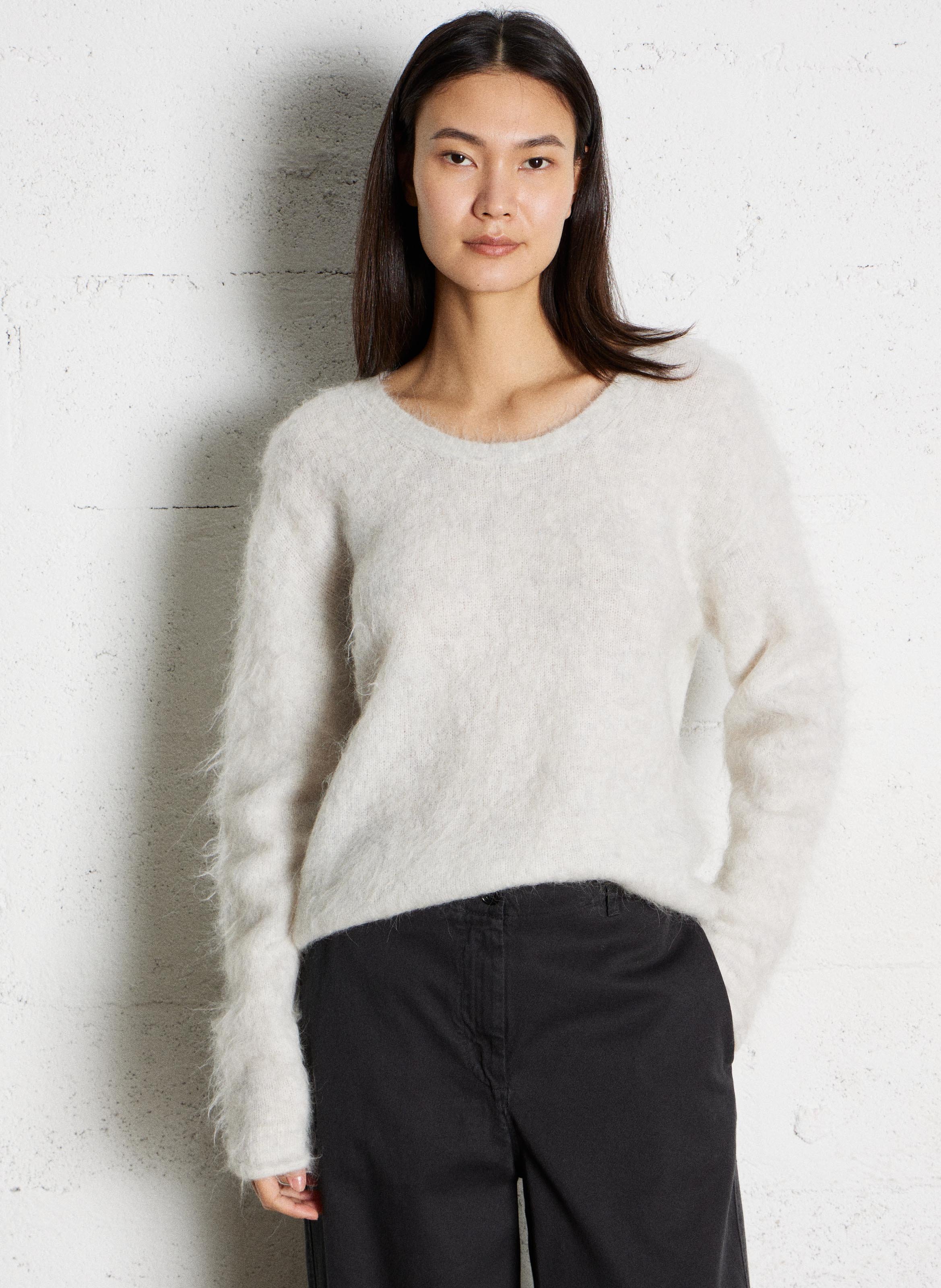 Oversized trui met V-hals AMERICAN VINTAGE Grijs