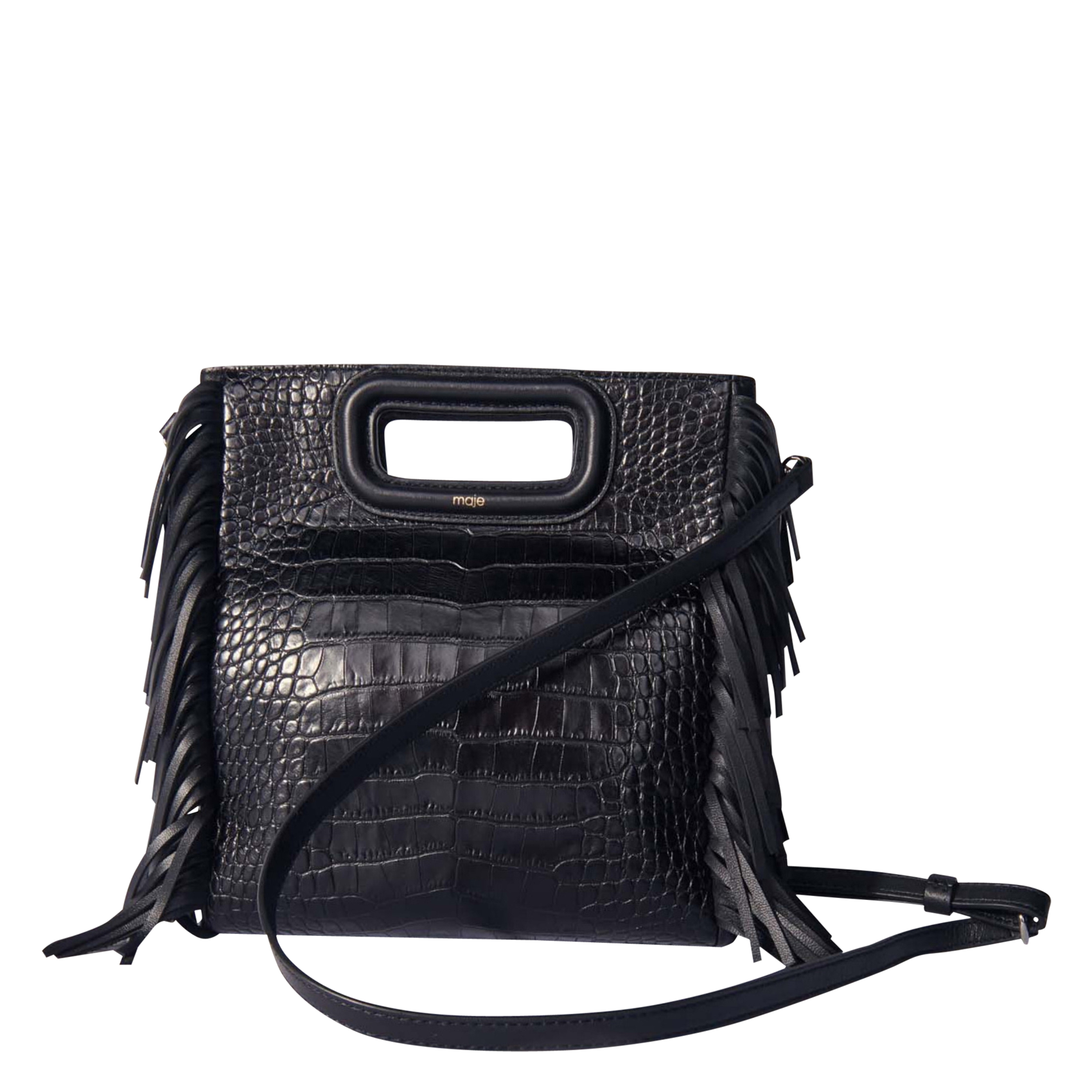 Leren crossbodytas  MAJE Zwart