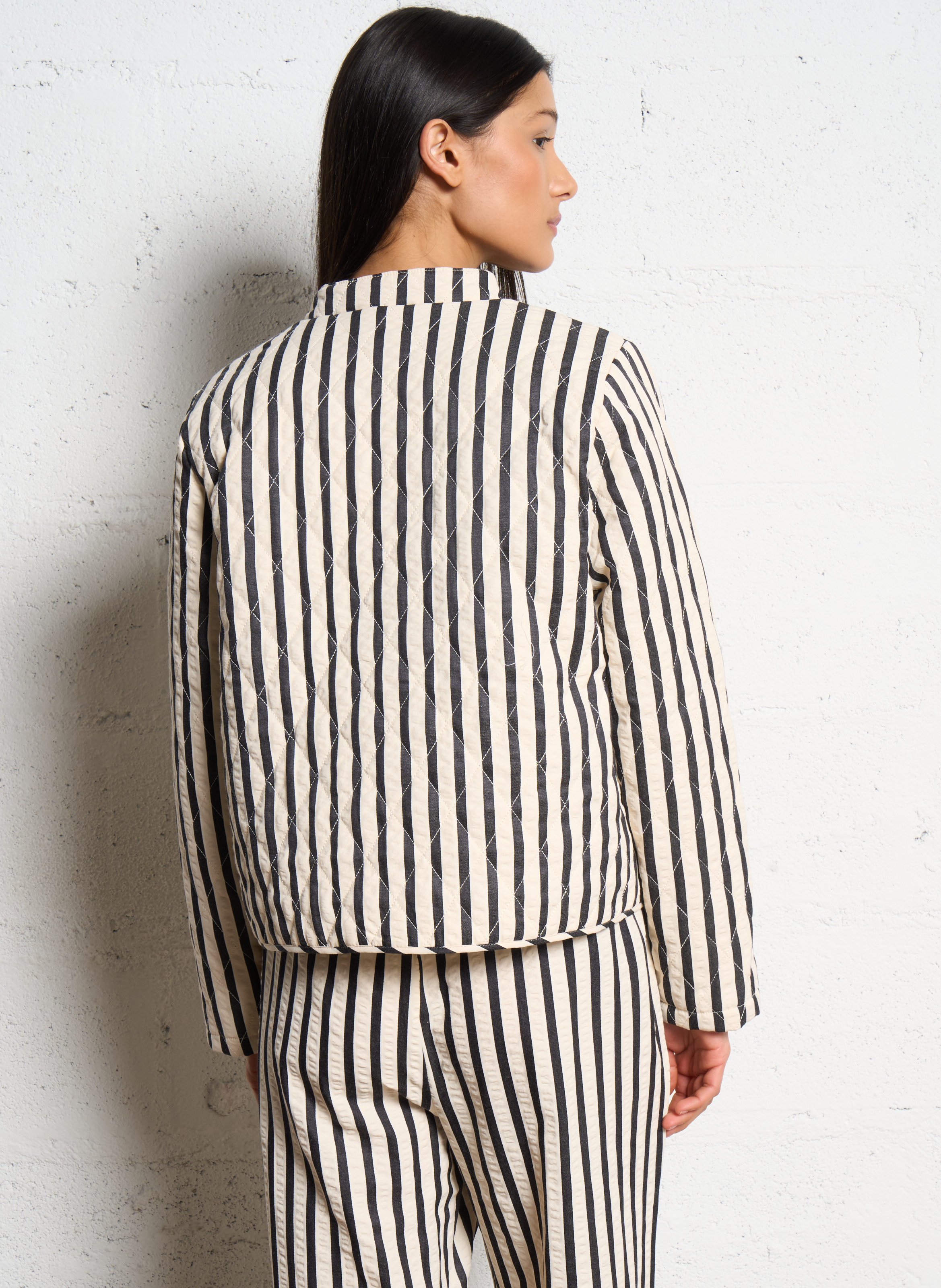 Veste oversize à rayures LOLLYS LAUNDRY Noir