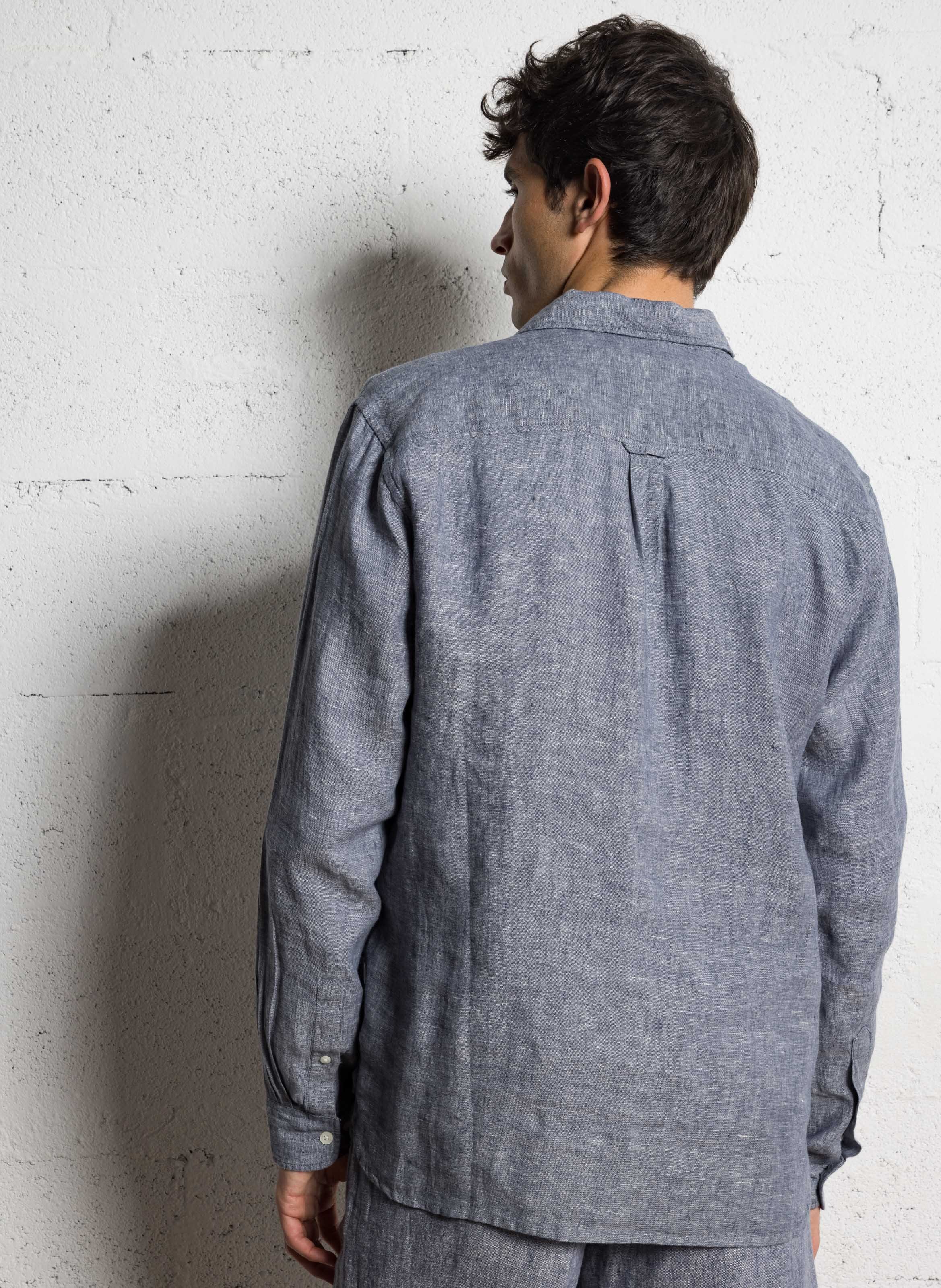 Chemise regular-fit en lin  KNOWLEDGE COTTON APPAREL Bleu