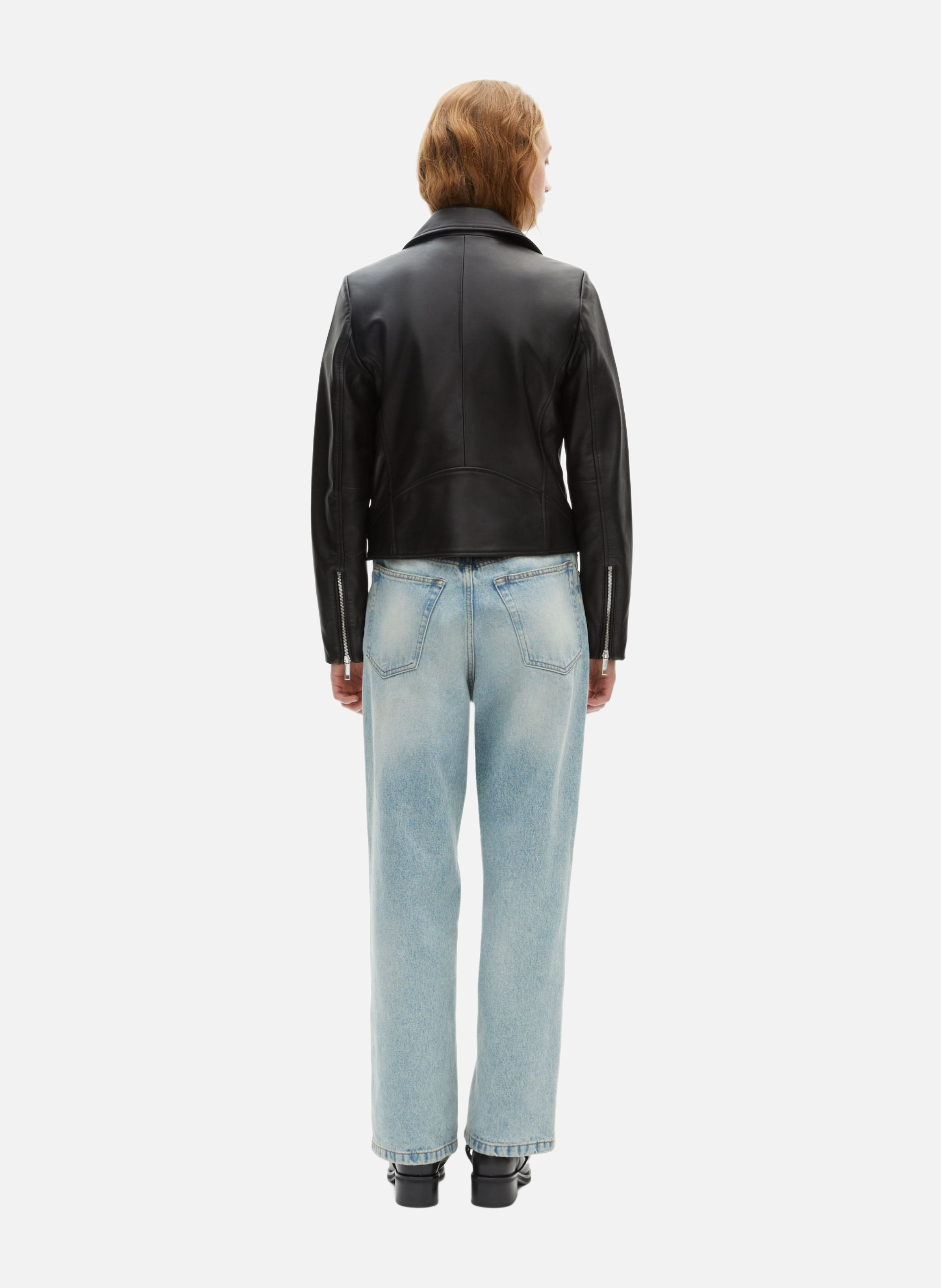 Leather biker jacket THE KOOPLES Black