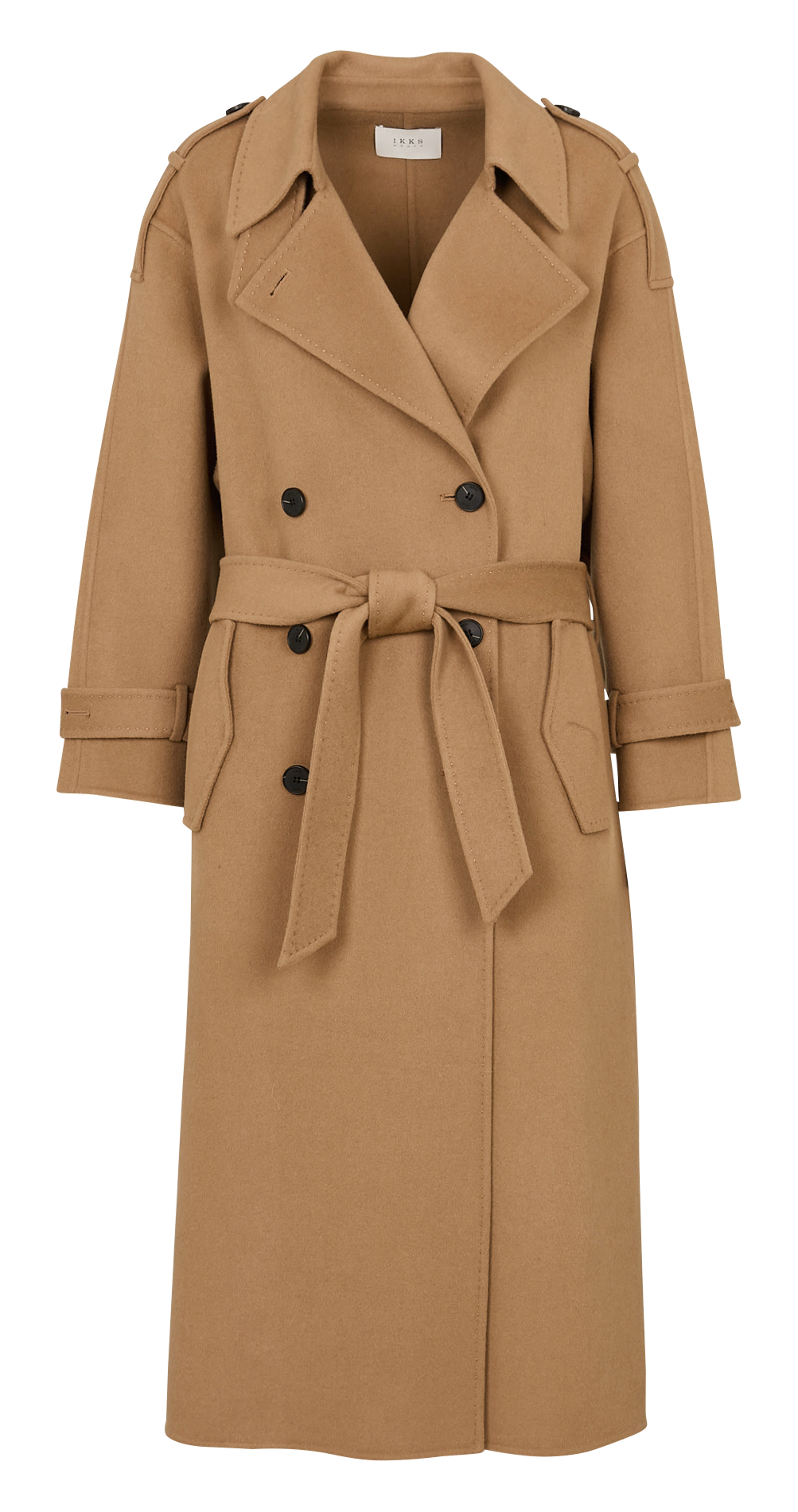 Cocoon-Mantel aus Wolle mit Reverskragen IKKS Braun
