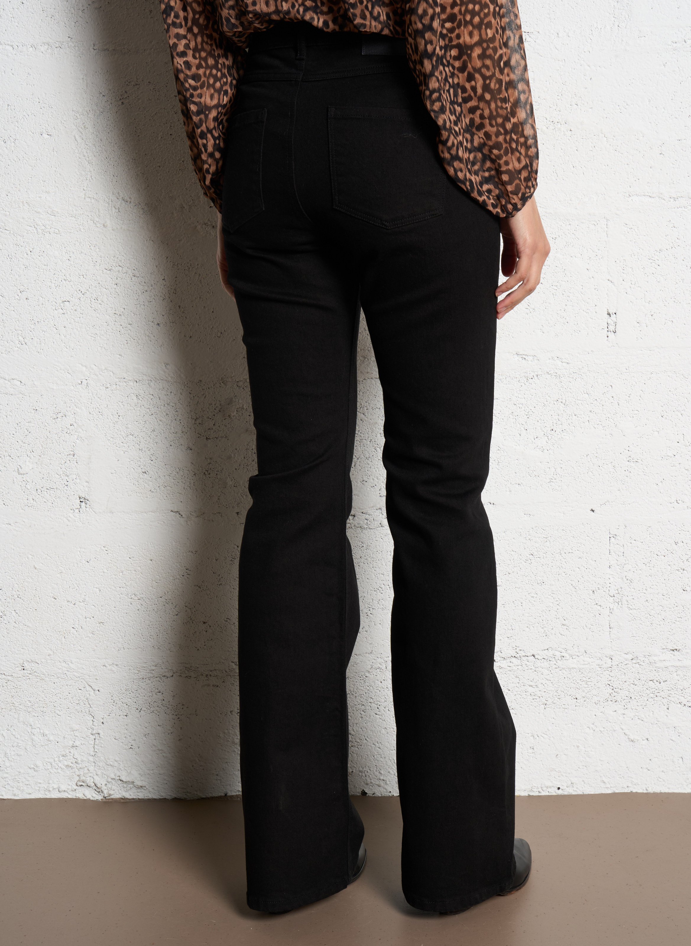 Jean flare en coton mélangé ONE STEP Noir