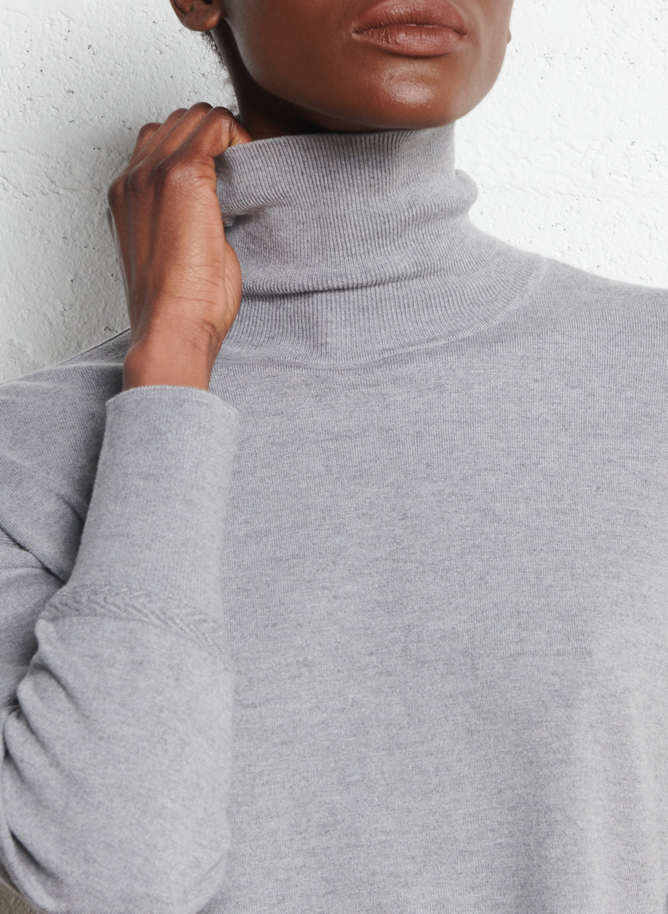 Pull oversize col roulé  ONE STEP Gris