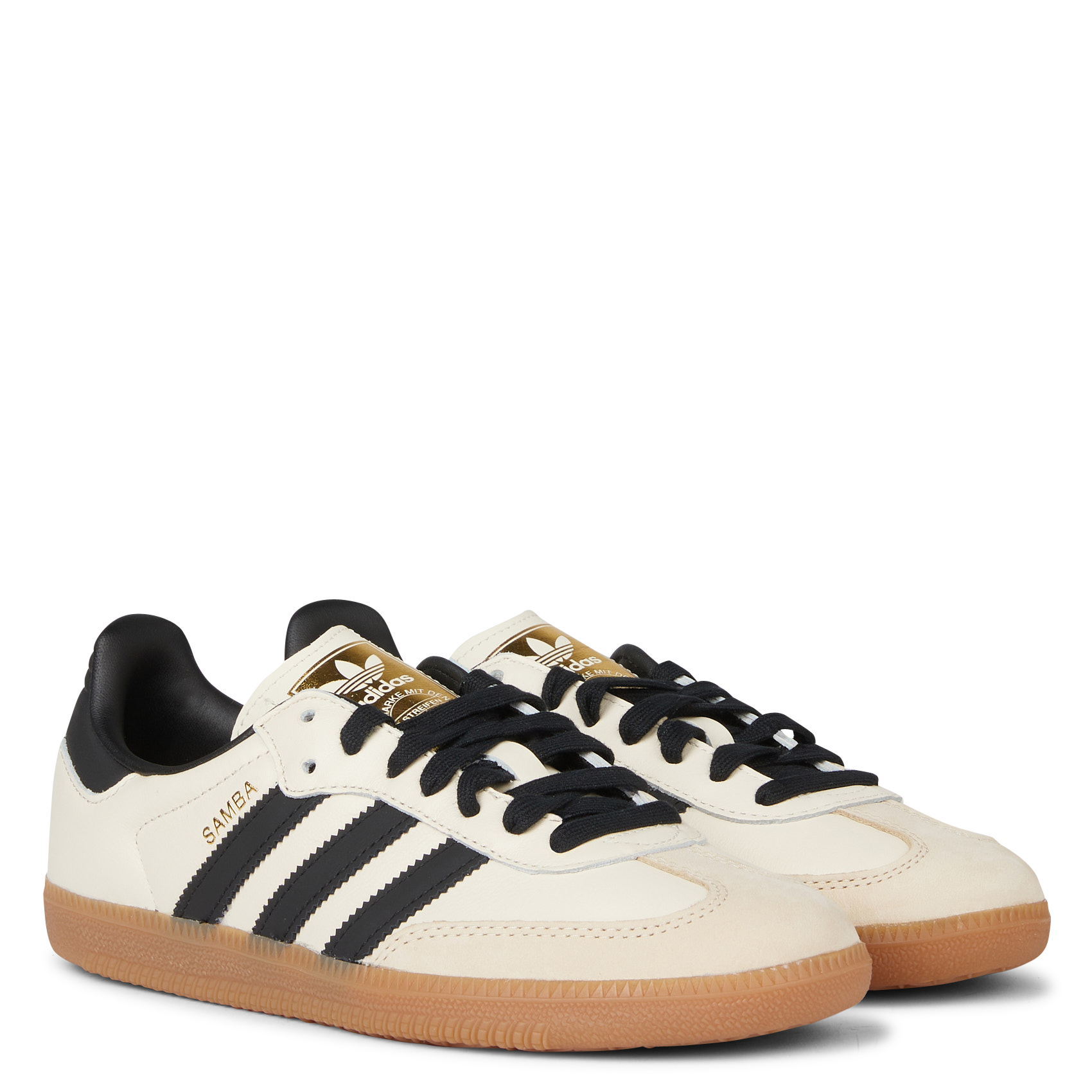 Low-top lace-up leather sneakers ADIDAS Beige