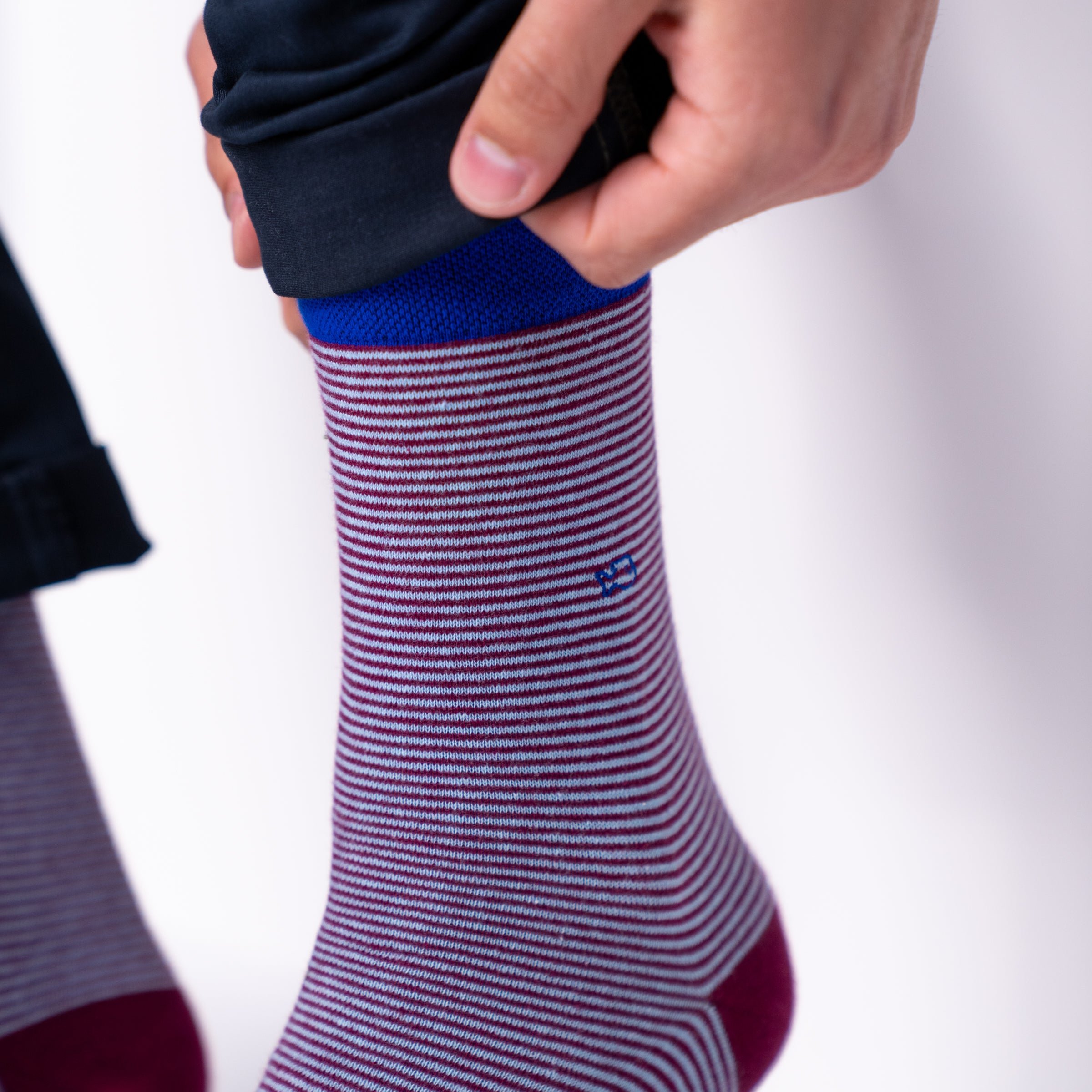 Striped combed cotton socks BILLYBELT Red