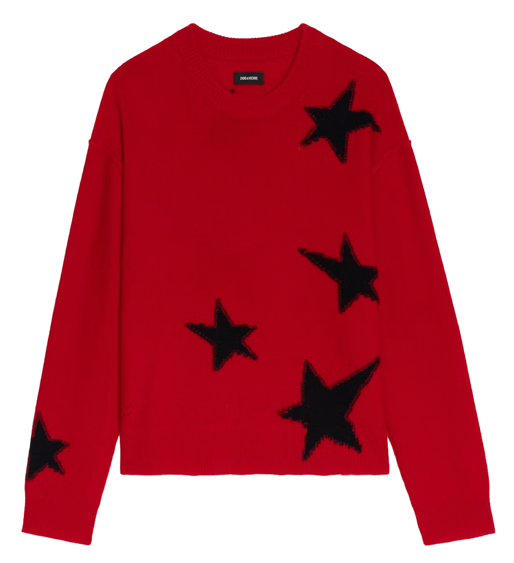 Pull droit en cachemire imprimé ZADIG&VOLTAIRE Rouge