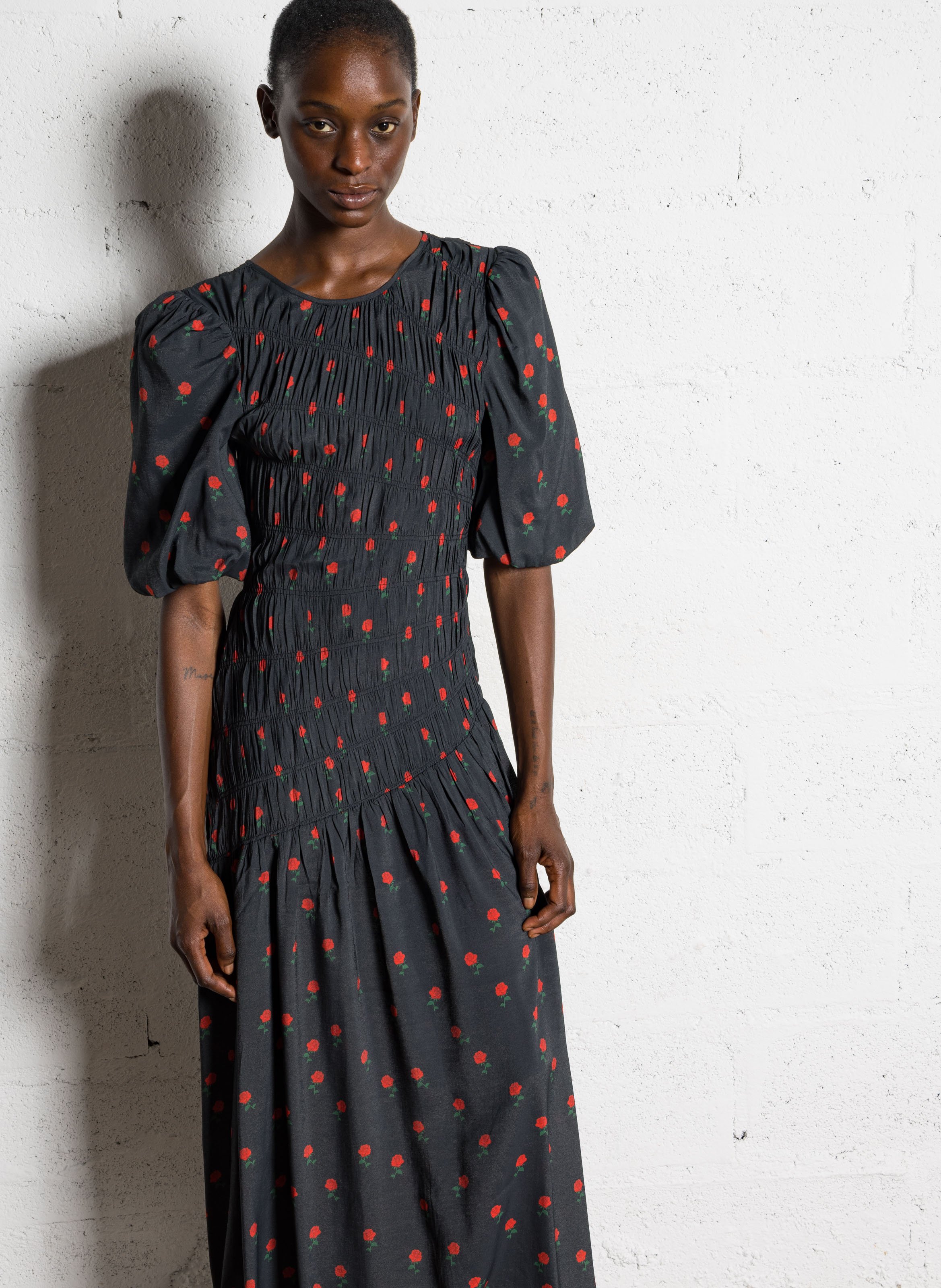 Robe longue col rond imprimé NEVER FULLY DRESSED Noir