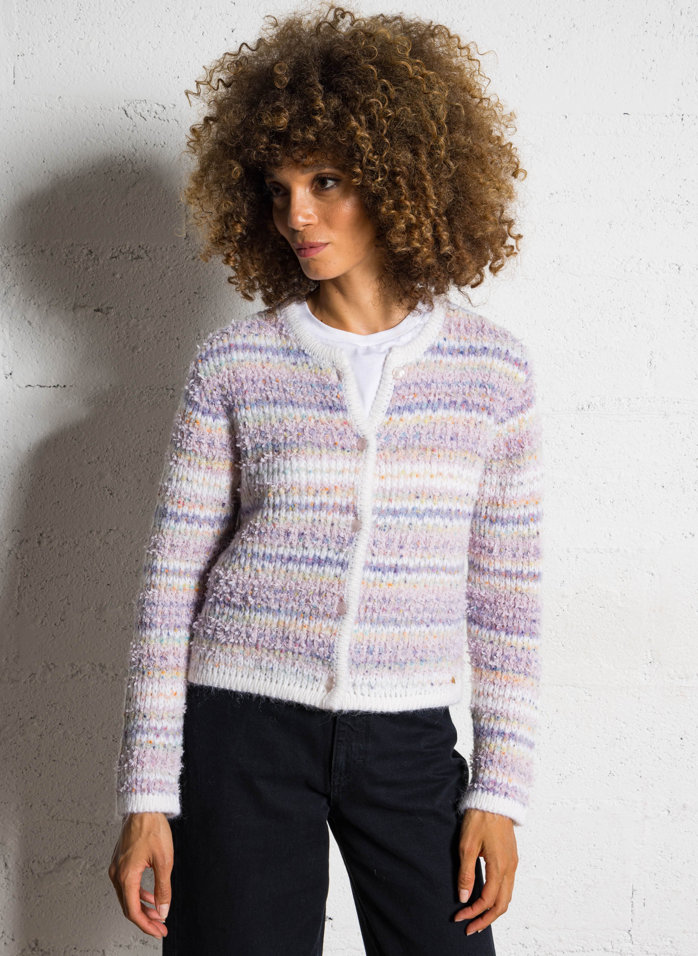 Oversized round neck vest DES PETITS HAUTS Pink