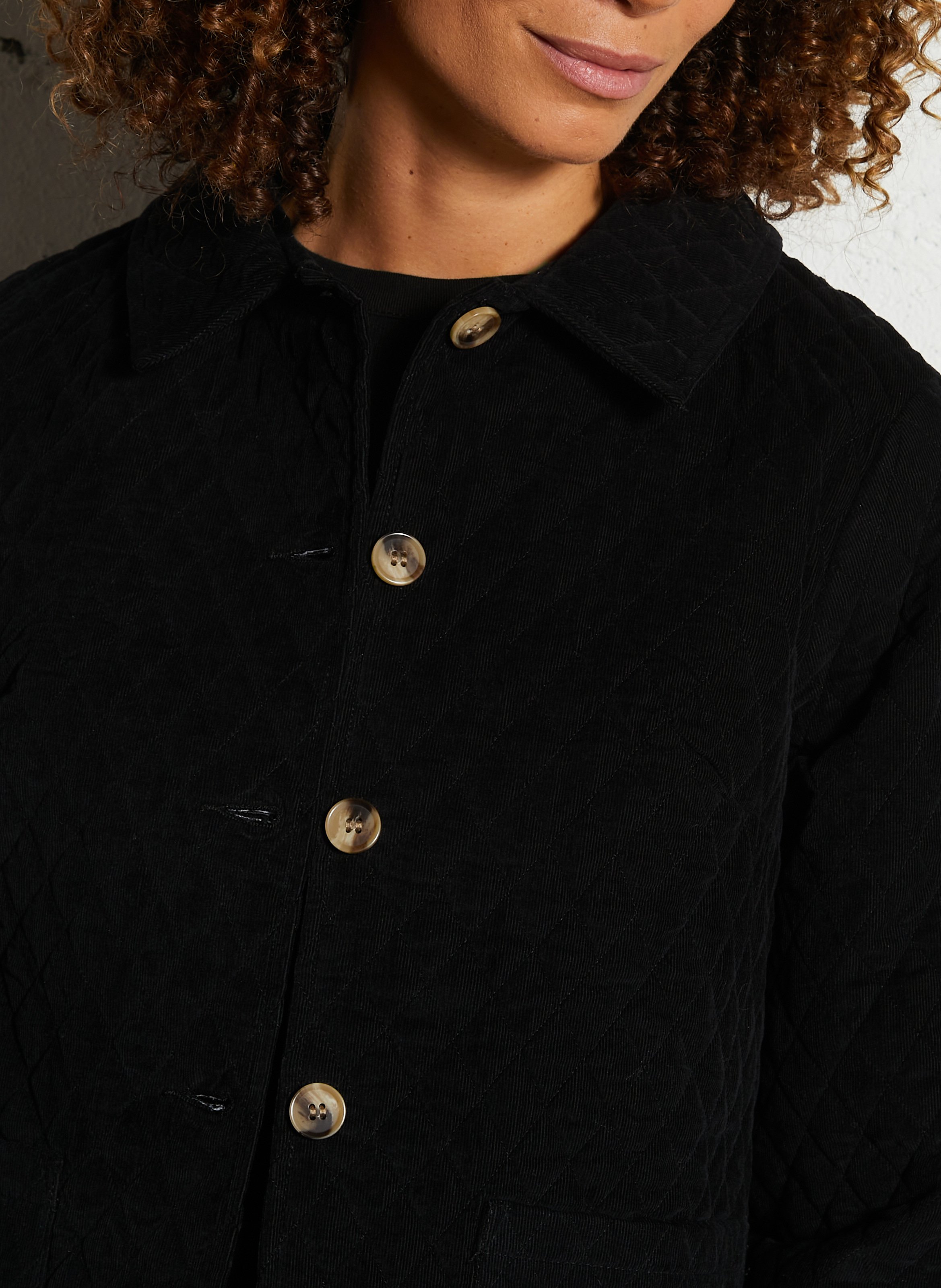 Veste col classique matelassée en coton mélangé ARMOR LUX Noir