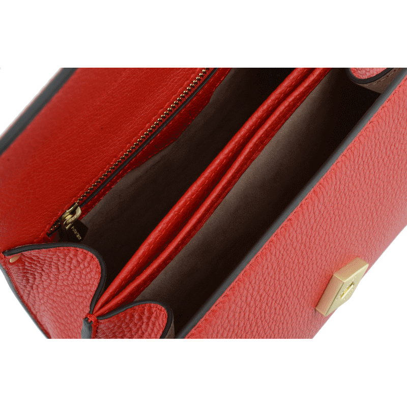 Handbag - cowhide leather POURCHET Red