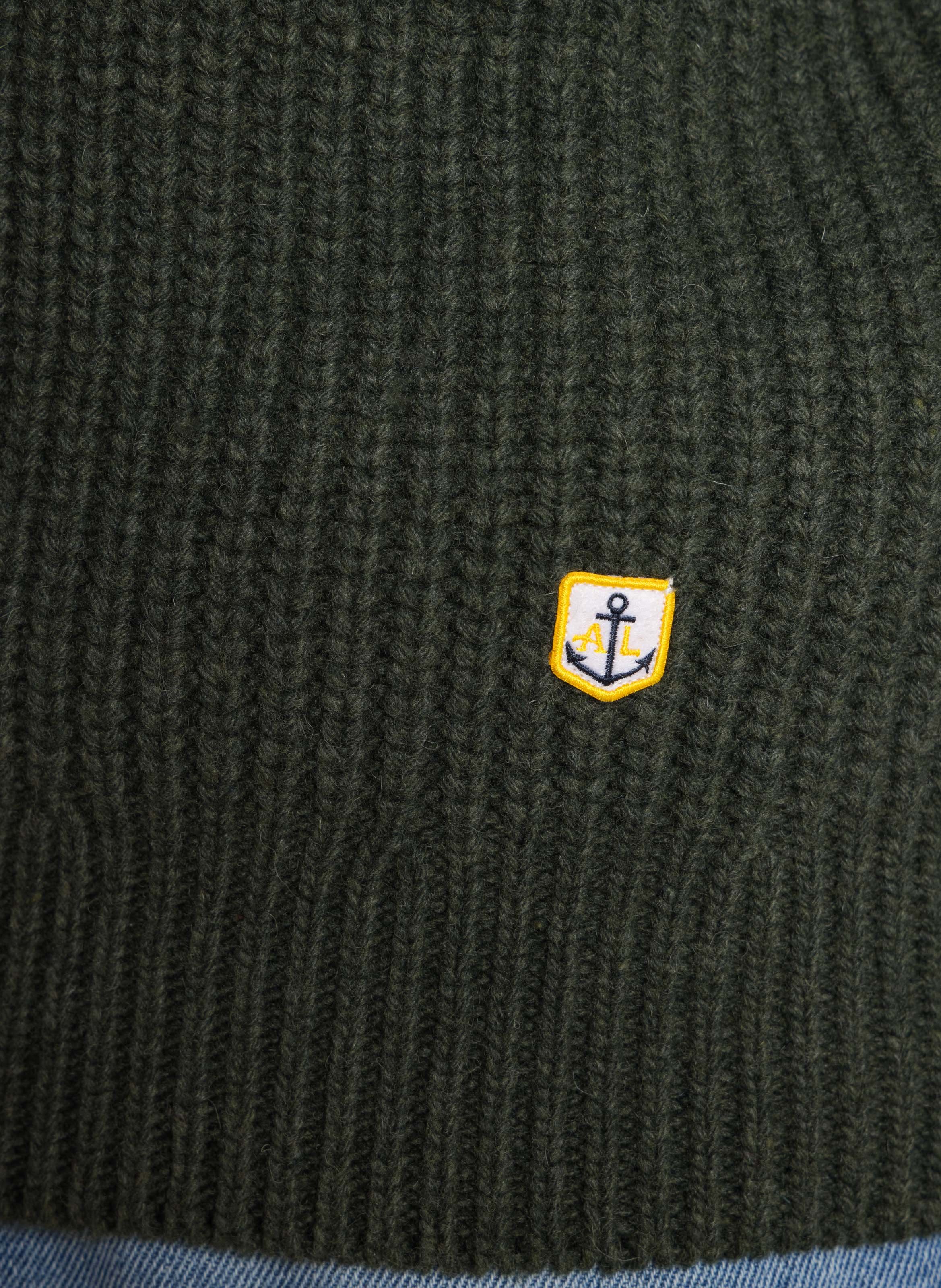 Pull col camionneur en laine mélangée ARMOR LUX Kaki