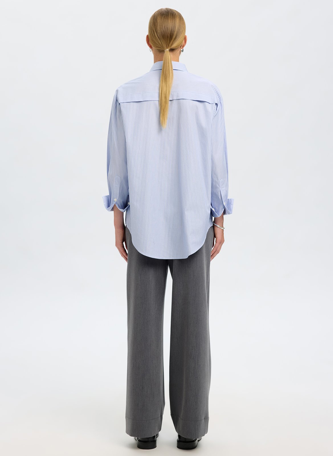 Chemise col classique en coton SELECTED Bleu