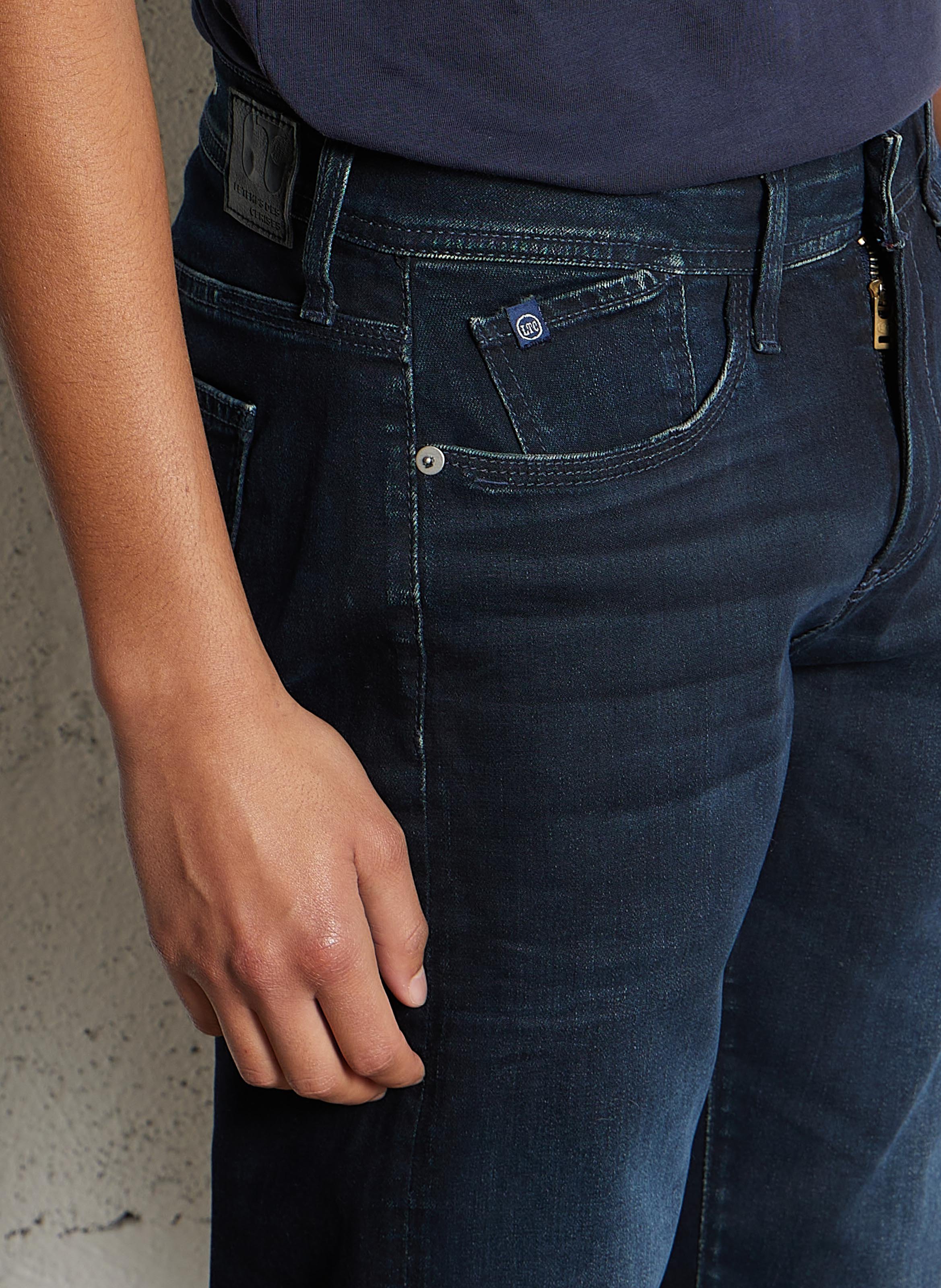 Cotton-blend straight jeans LE TEMPS DES CERISES Blue