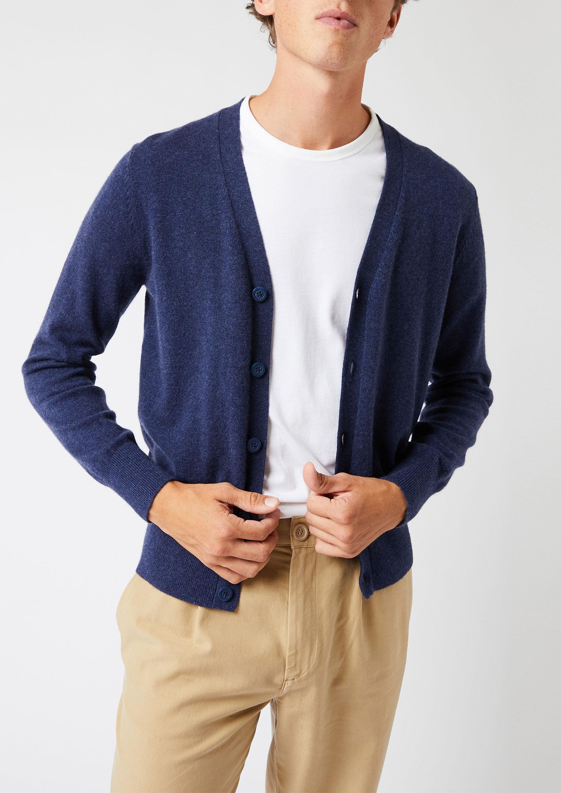 2-thread cashmere cardigan RODIER Blue