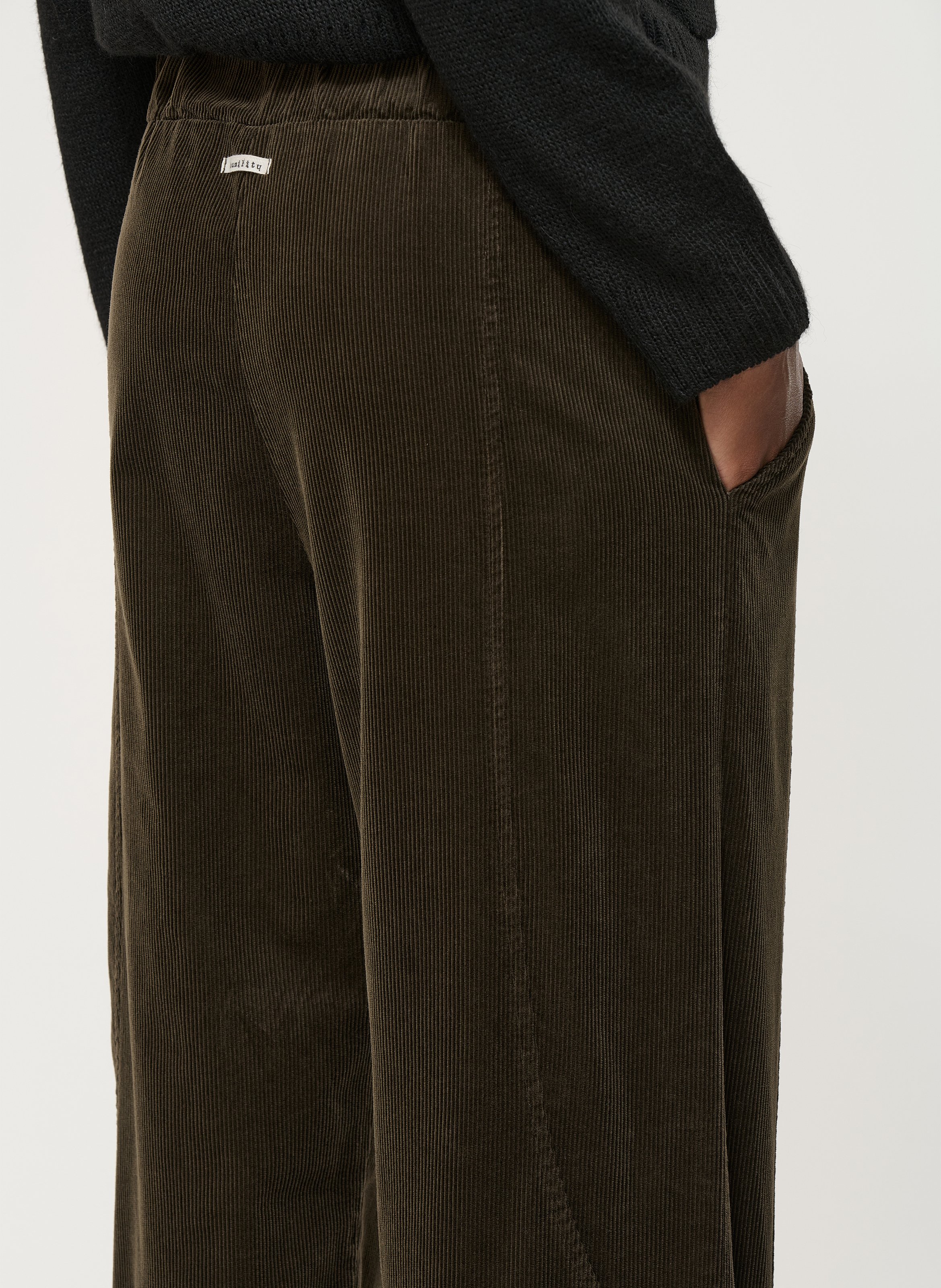 Pantalon droit en coton mélangé HUMILITY Marron
