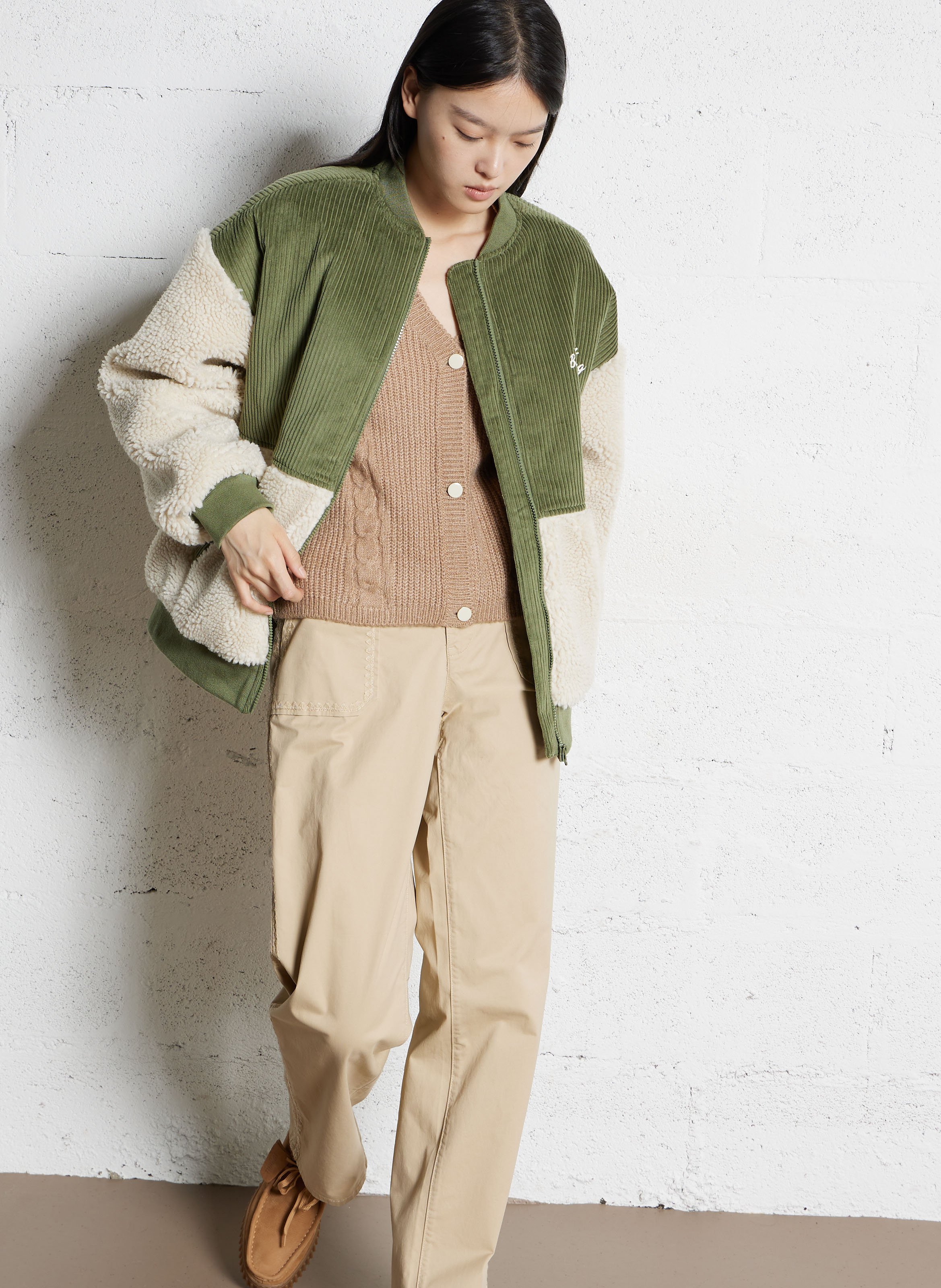 Blouson oversize col teddy en sherpa BILLABONG Beige