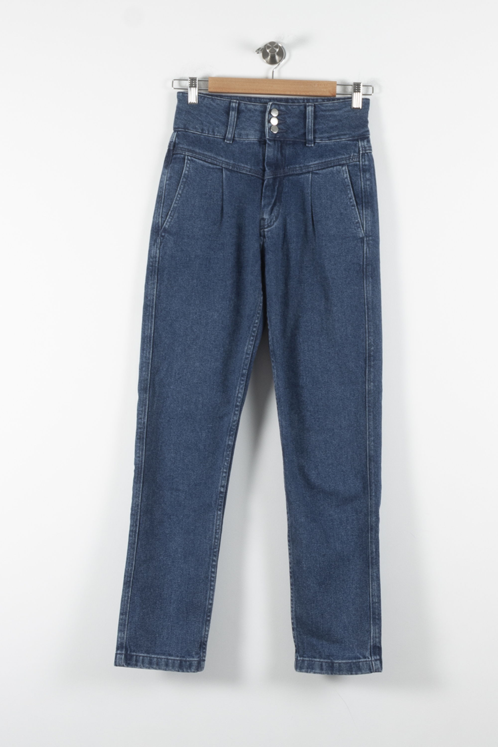 Cropped slim jeans with studs SEZANE - Seconde main Blue