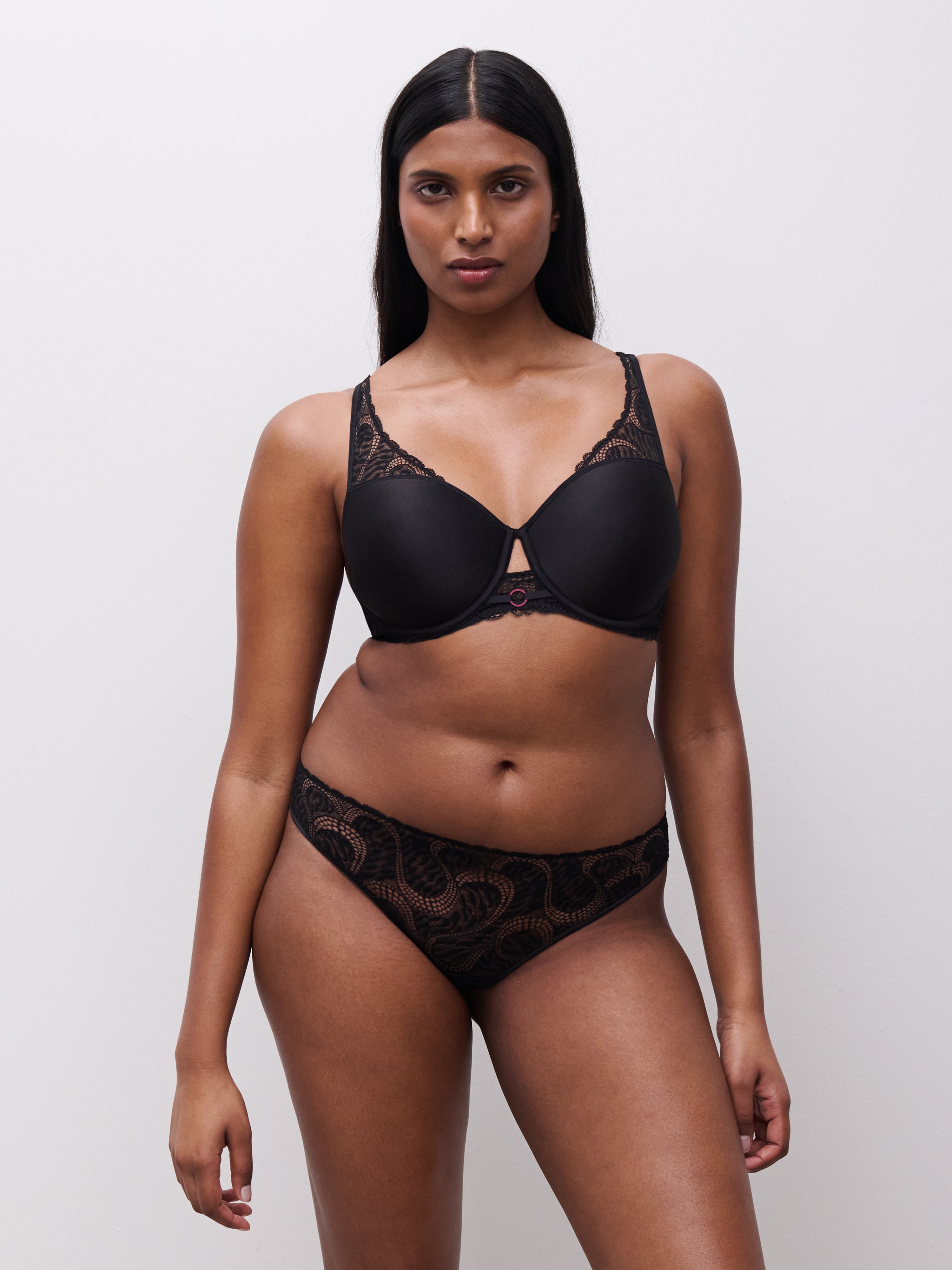 Aventurine lace tanga CHANTELLE PULP Black