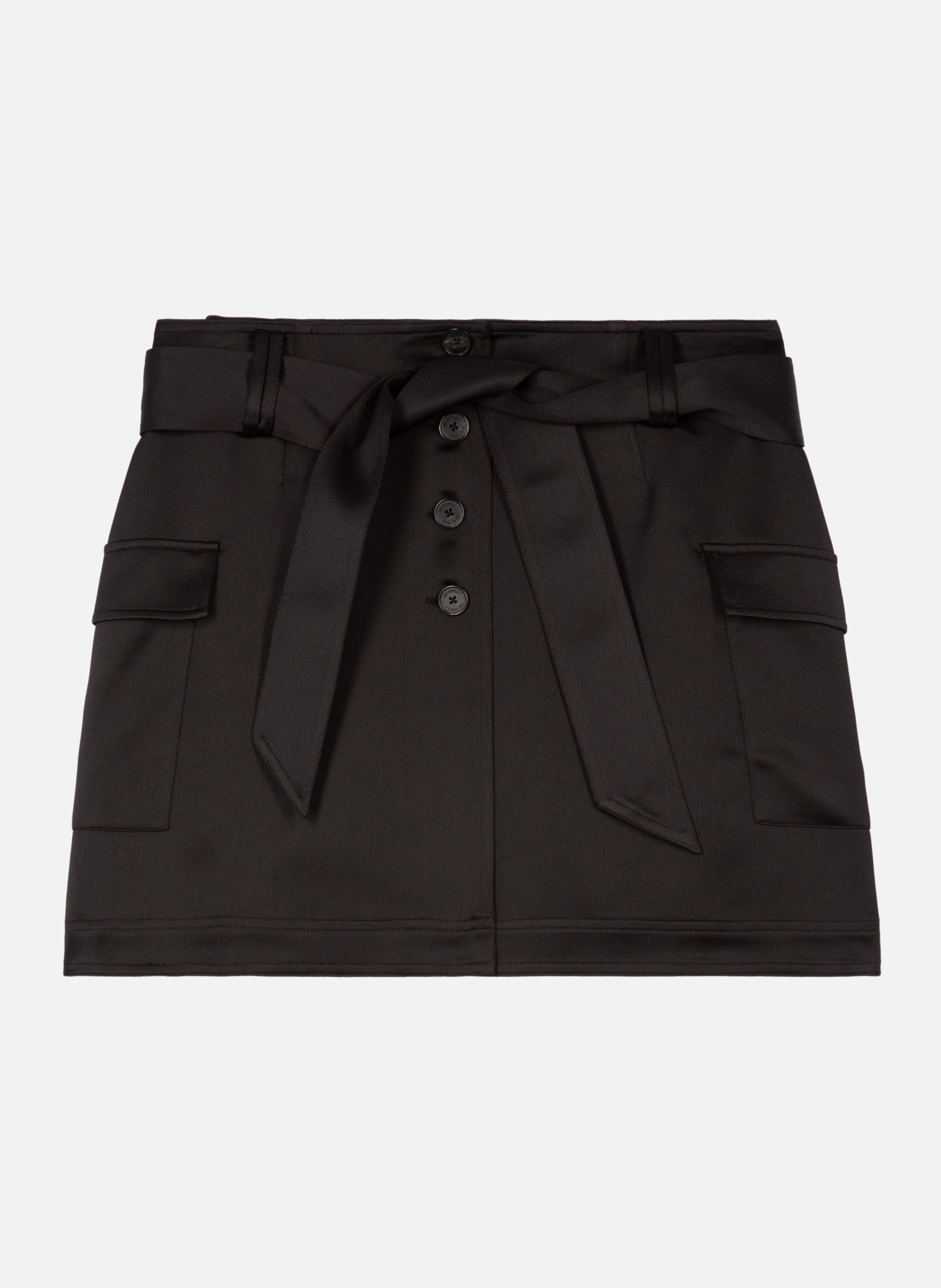 Short satin skirt THE KOOPLES Black