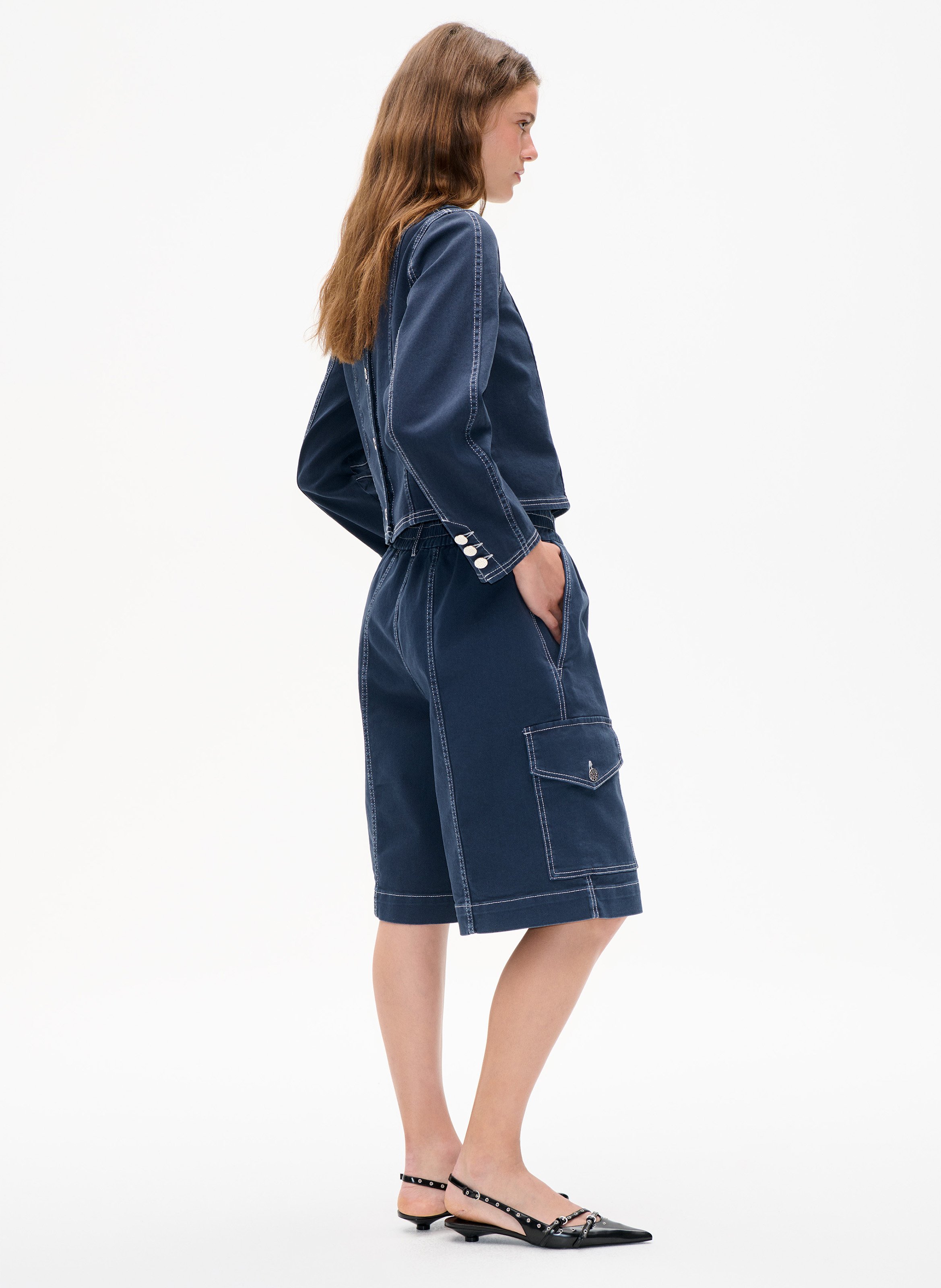 Short large à poches uni BAUM UND PFERDGARTEN Bleu