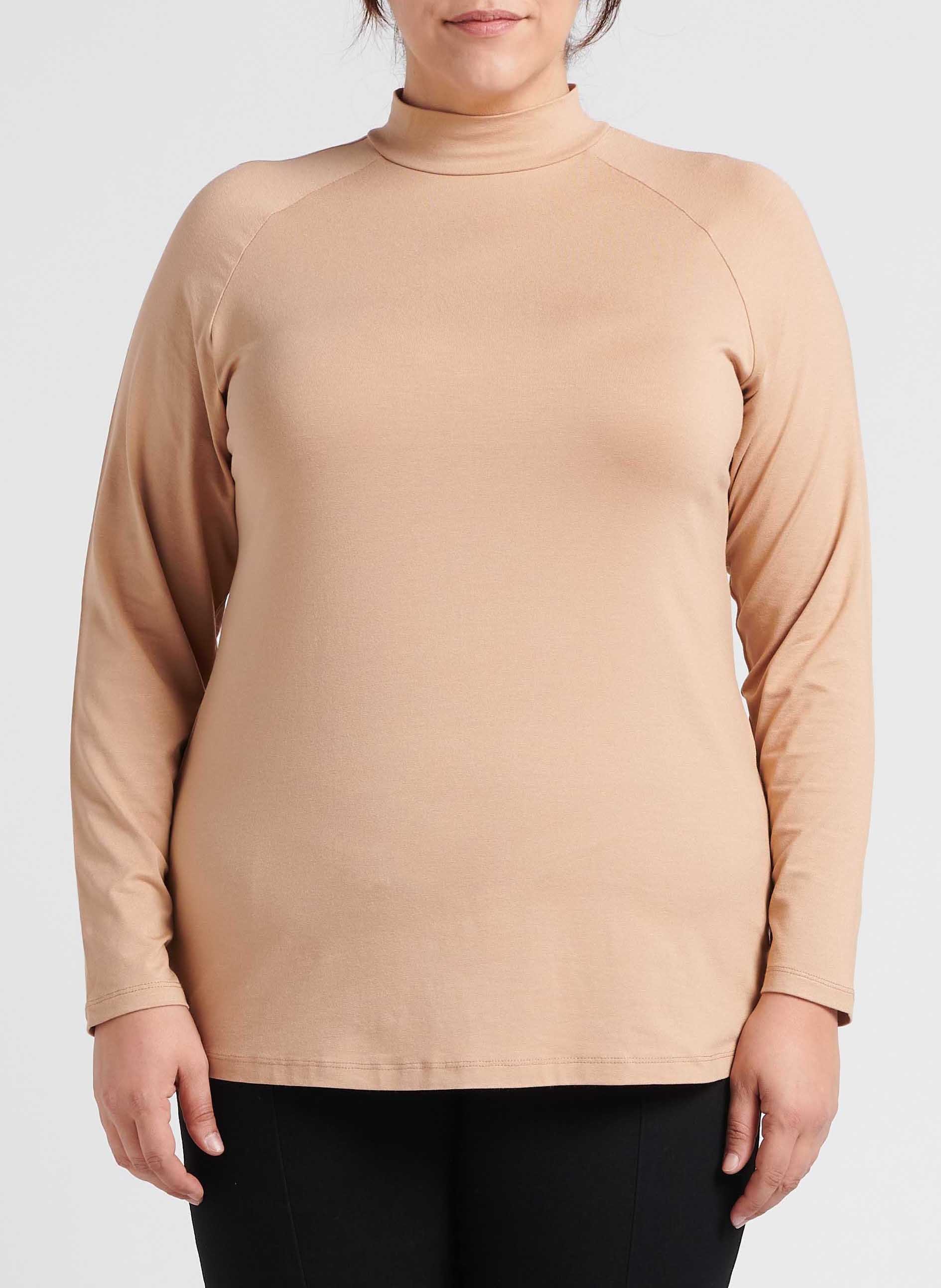 T-shirt met opstaande kraag MAT FASHION Beige