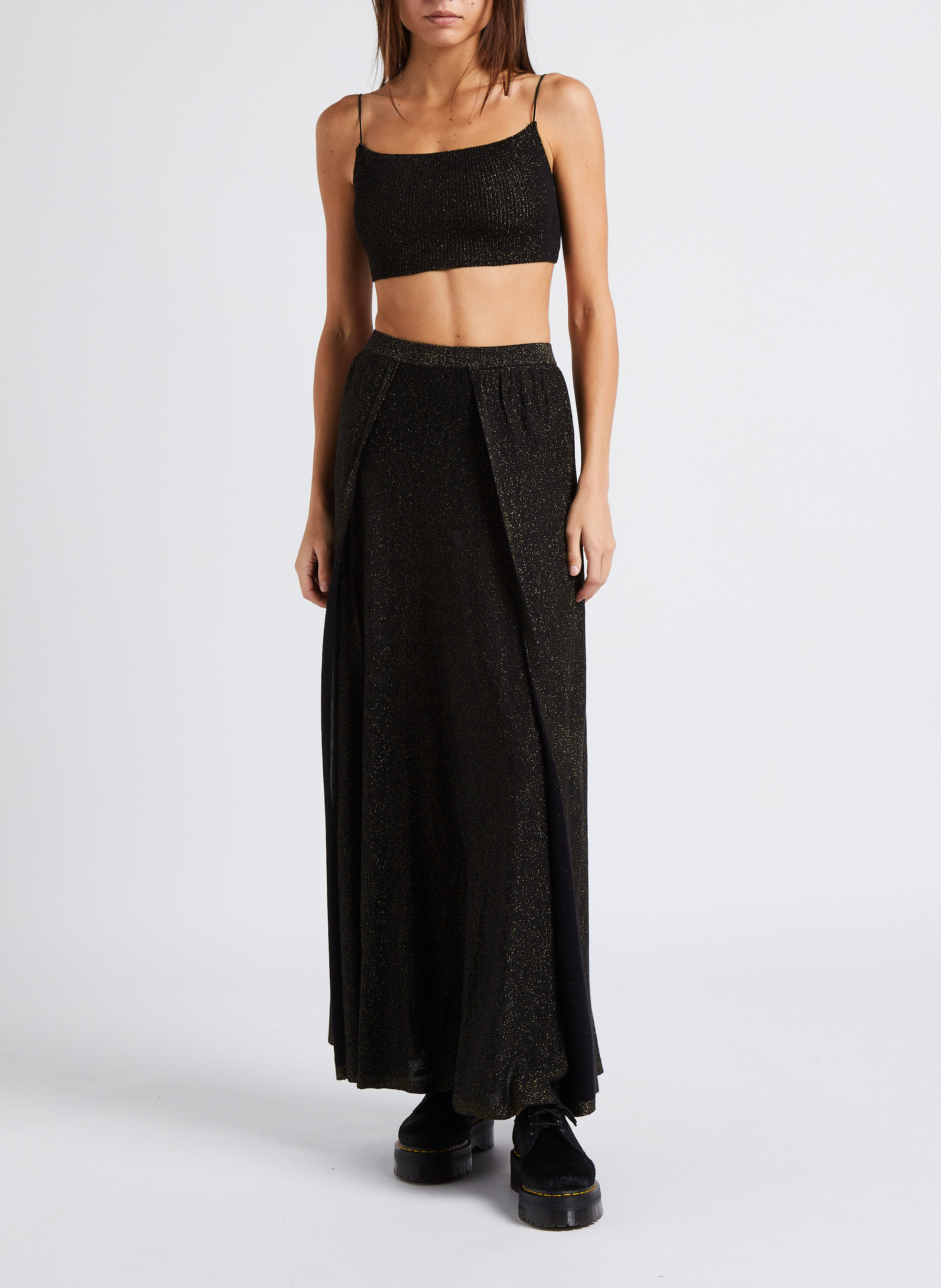 Langer Taillenrock mit Pailletten KARMA KOMA Schwarz