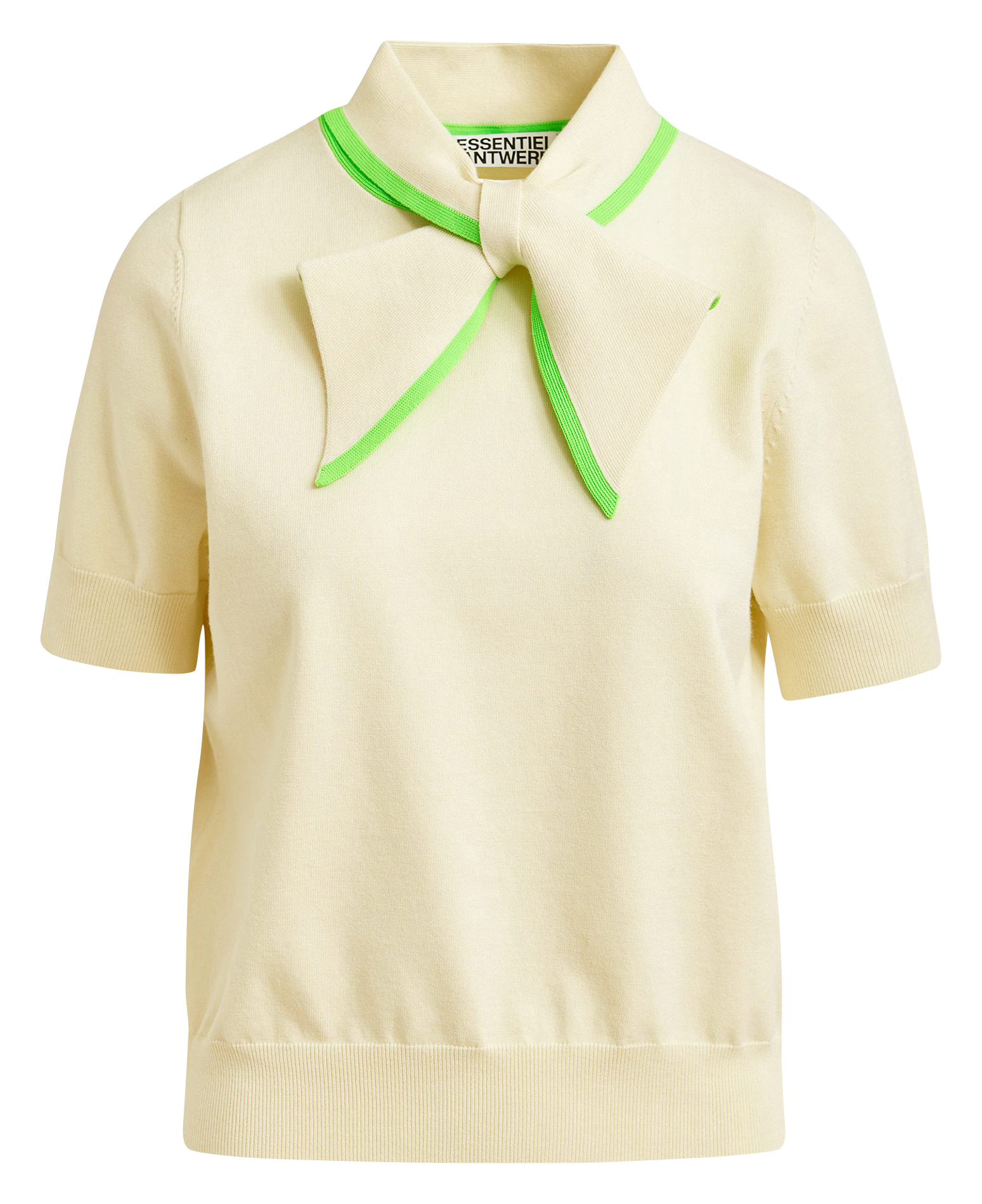 Polo with Knotted Collar ESSENTIEL ANTWERP White