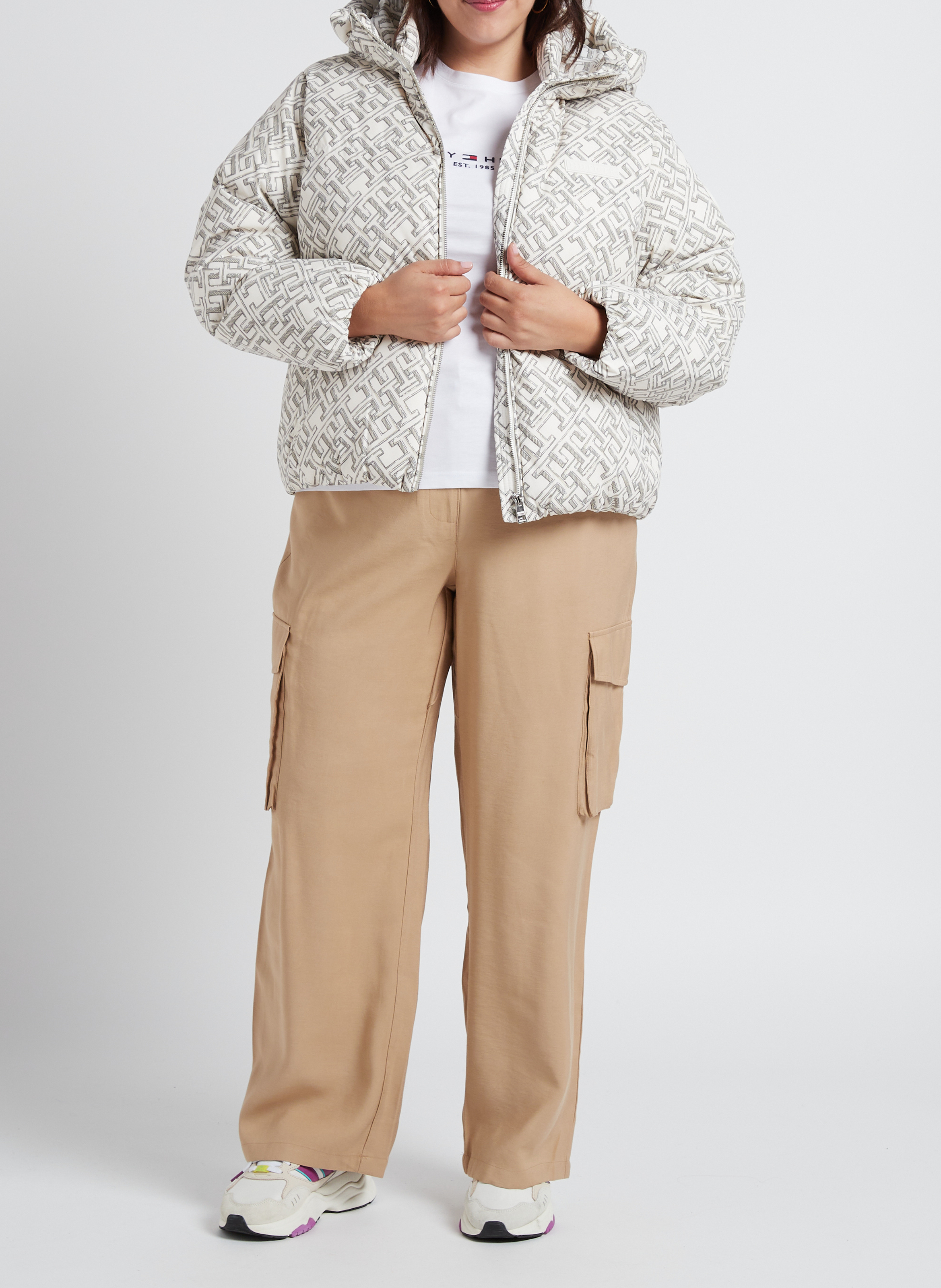 Besticktes Rundhals-T-Shirt aus Bio-Baumwolle TOMMY HILFIGER Weiss