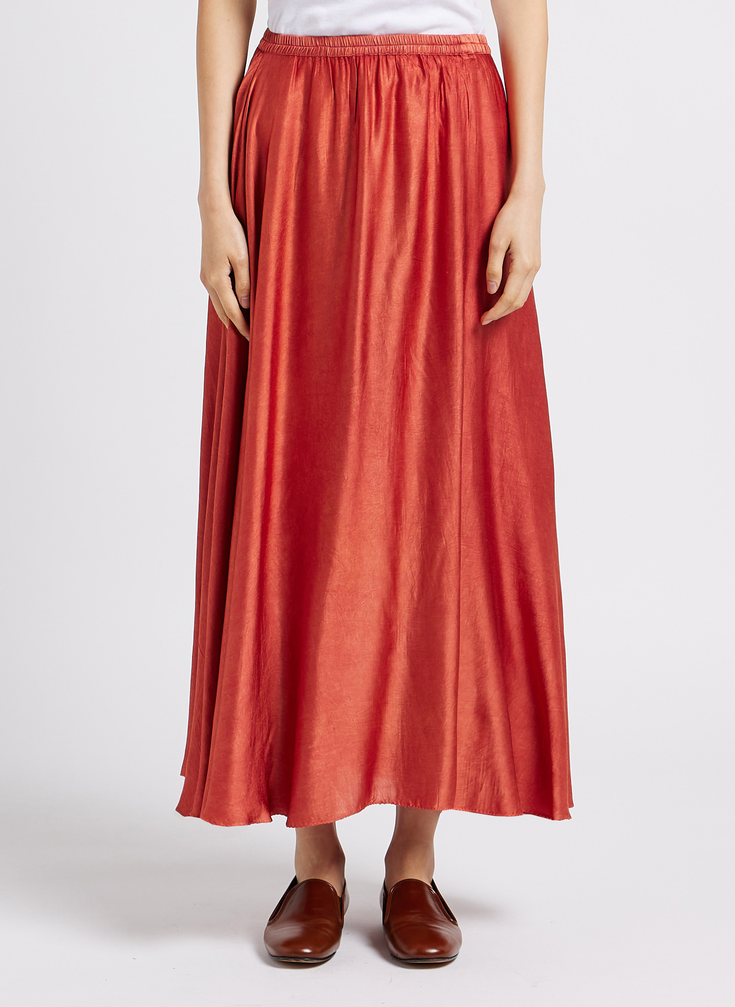 Jupe mi-longue satinée MES DEMOISELLES Rose